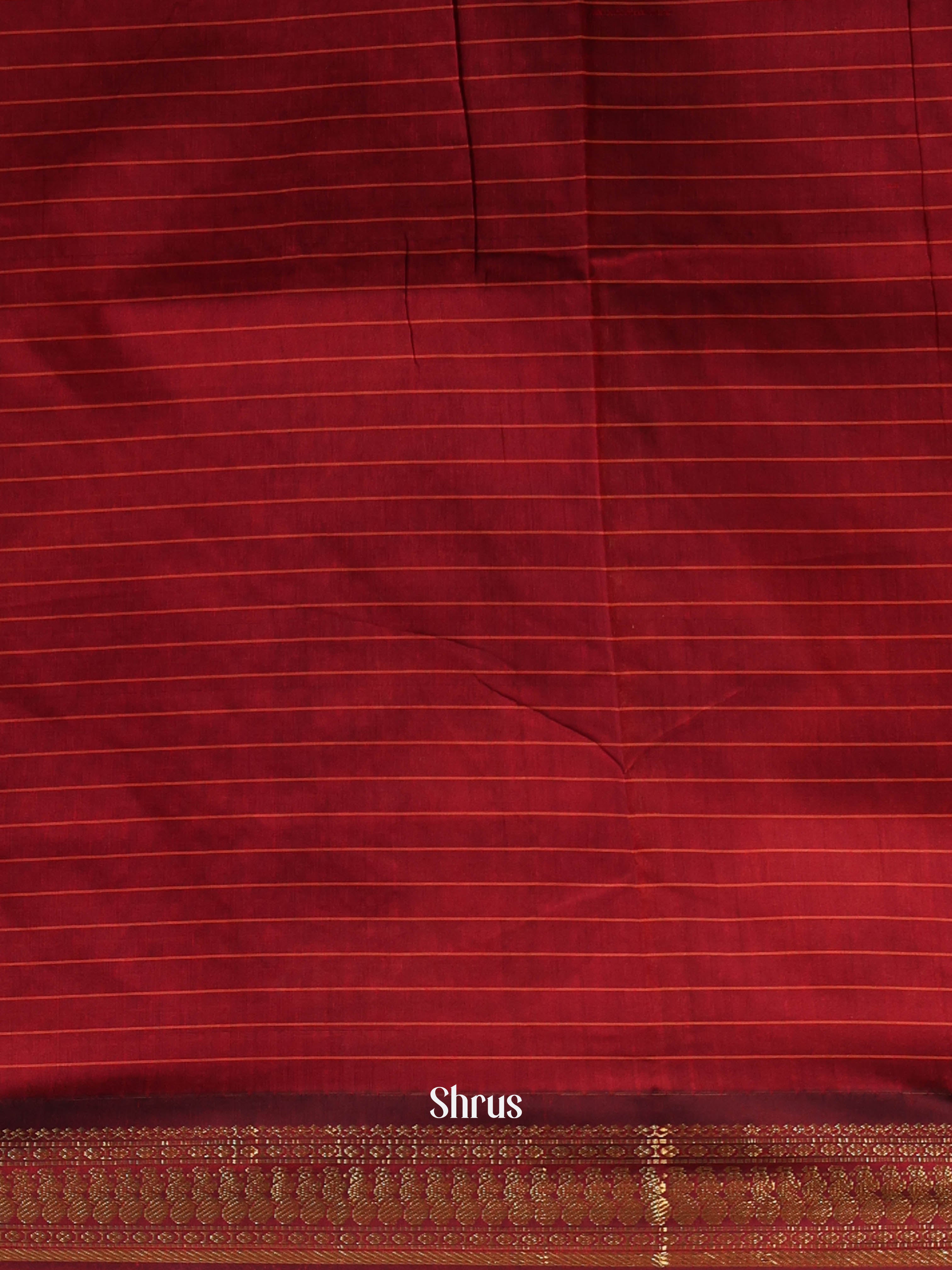 Red & Maroon - Kalyani Cotton Saree - Shop on Shrus.com