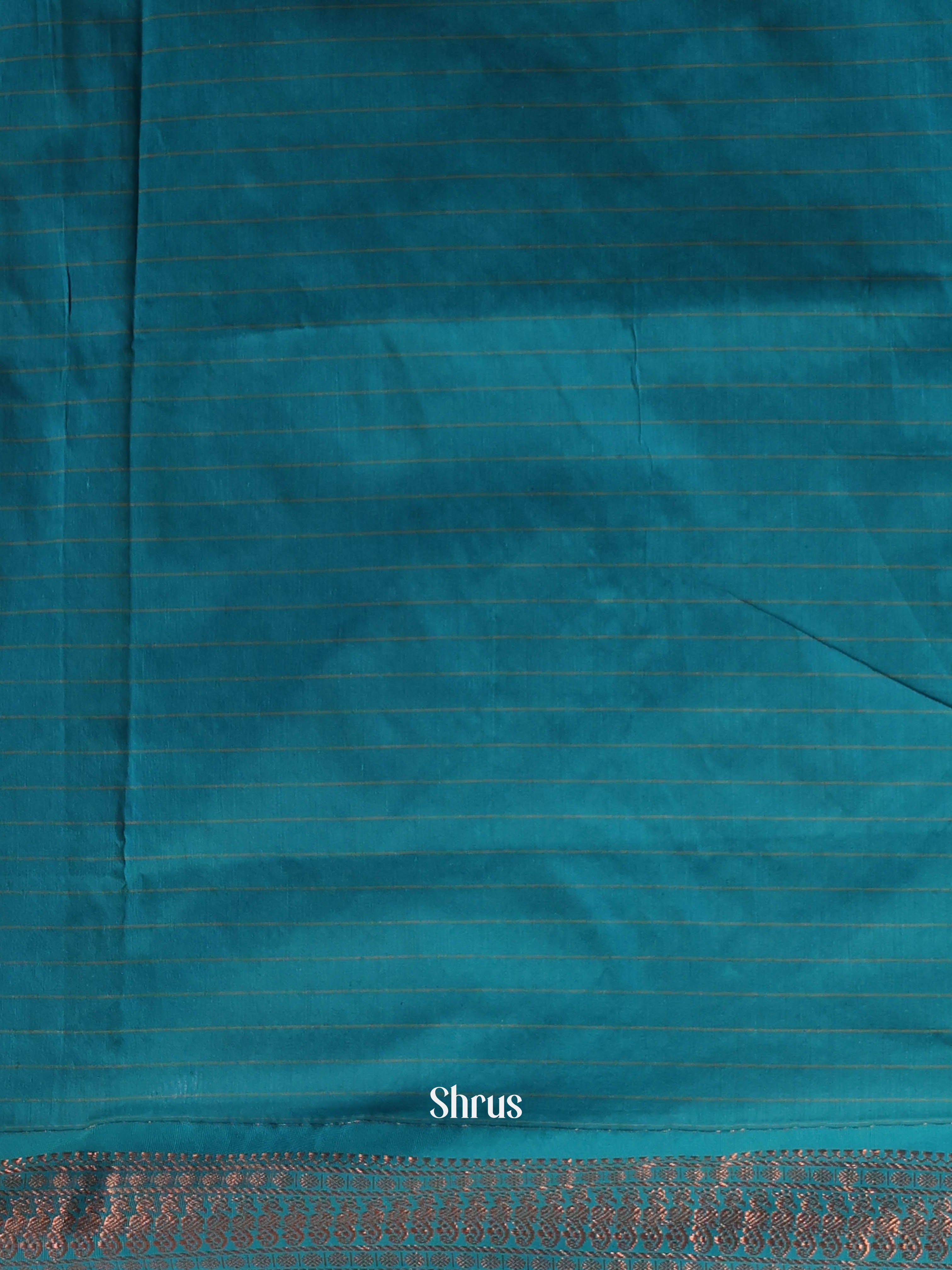 Lite Blue & Teal- Kalyani Cotton Saree - Shop on Shrus.com
