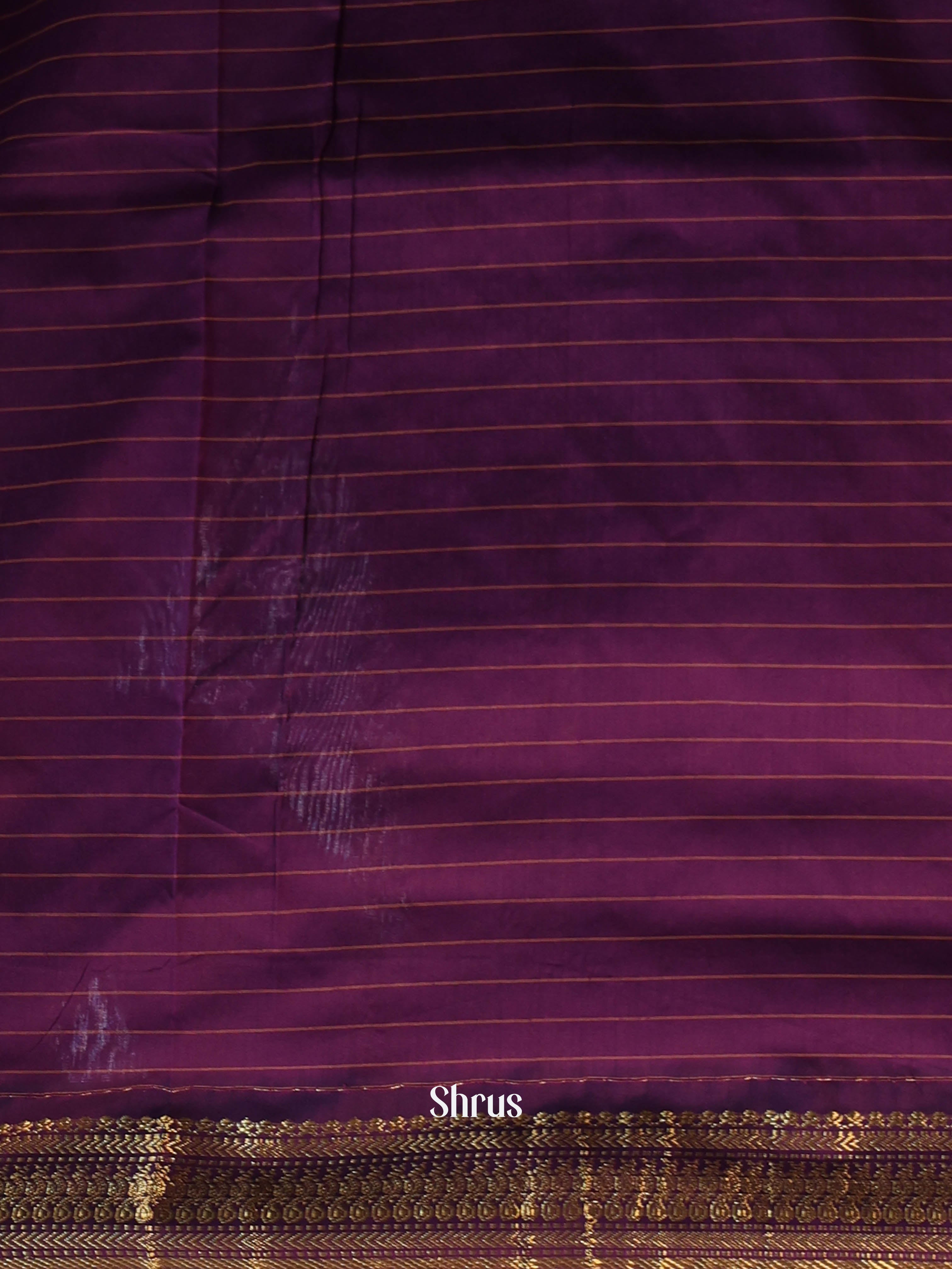Blue & Purple- Kalyani Cotton Saree - Shop on Shrus.com