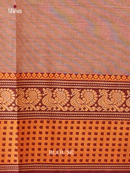 Grey & Brown- Chettinad Cotton Saree - Shop on Shrus.com