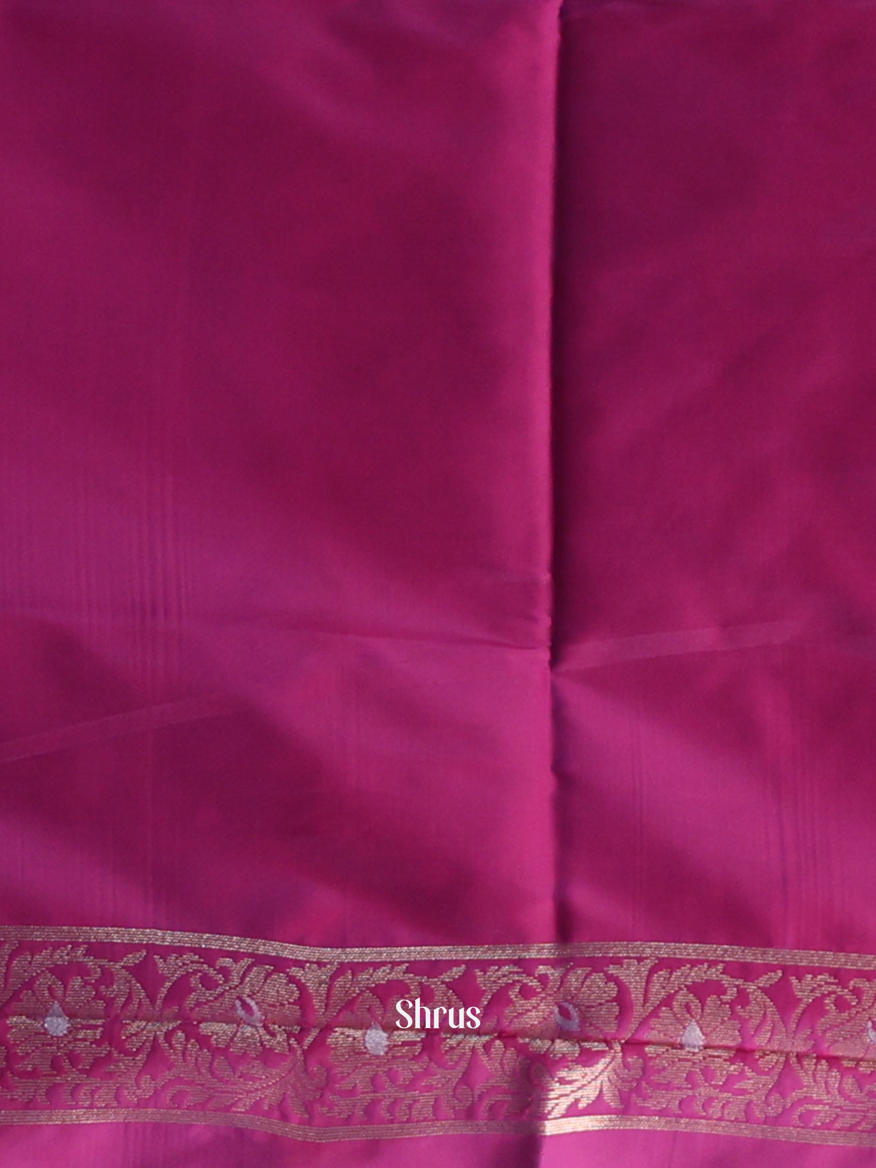 Blue & Majenta - Semi Softsilk Saree - Shop on Shrus.com