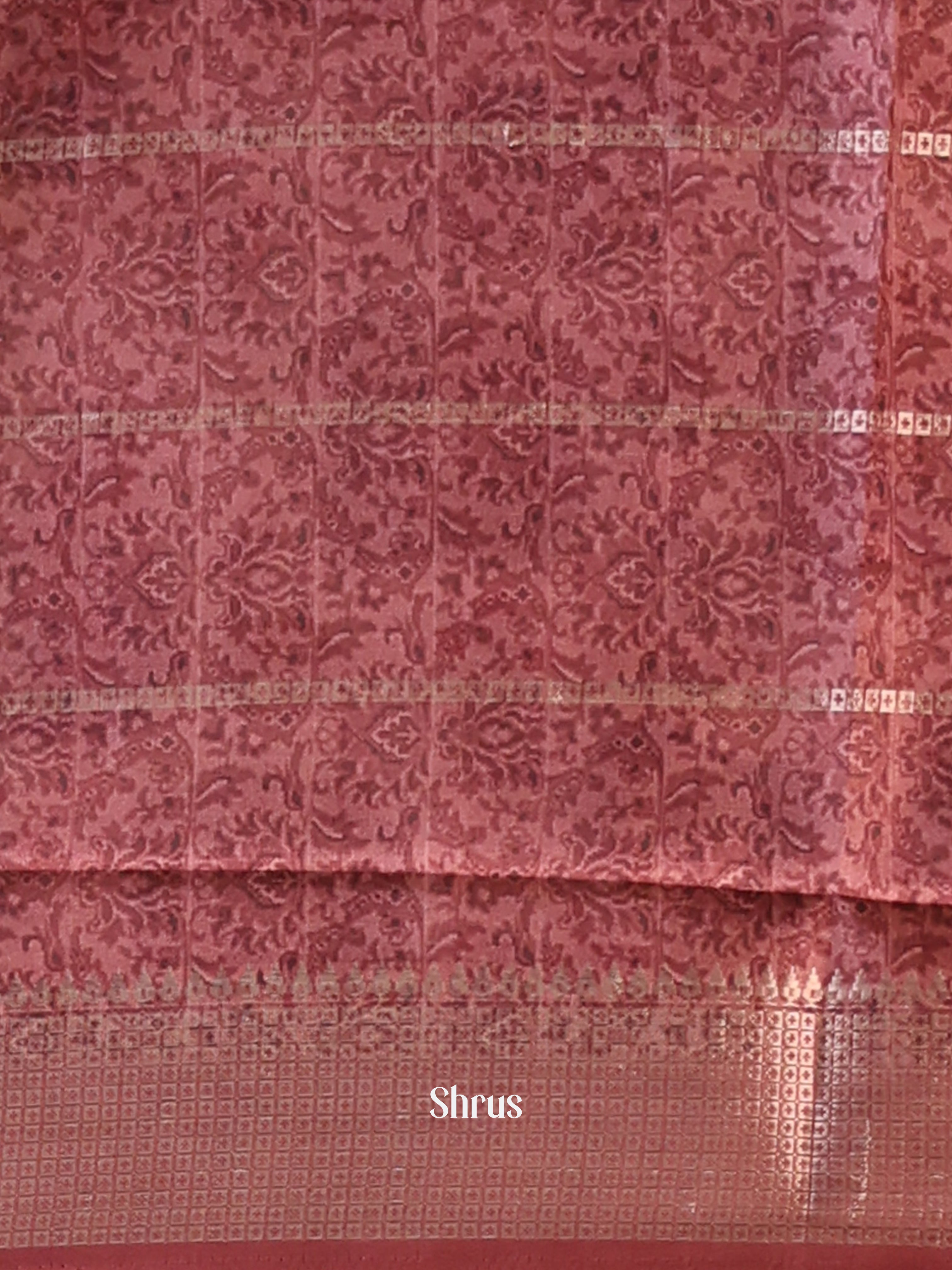 Cream & Onion Pink - Semi Dola silk Saree - Shop on Shrus.com