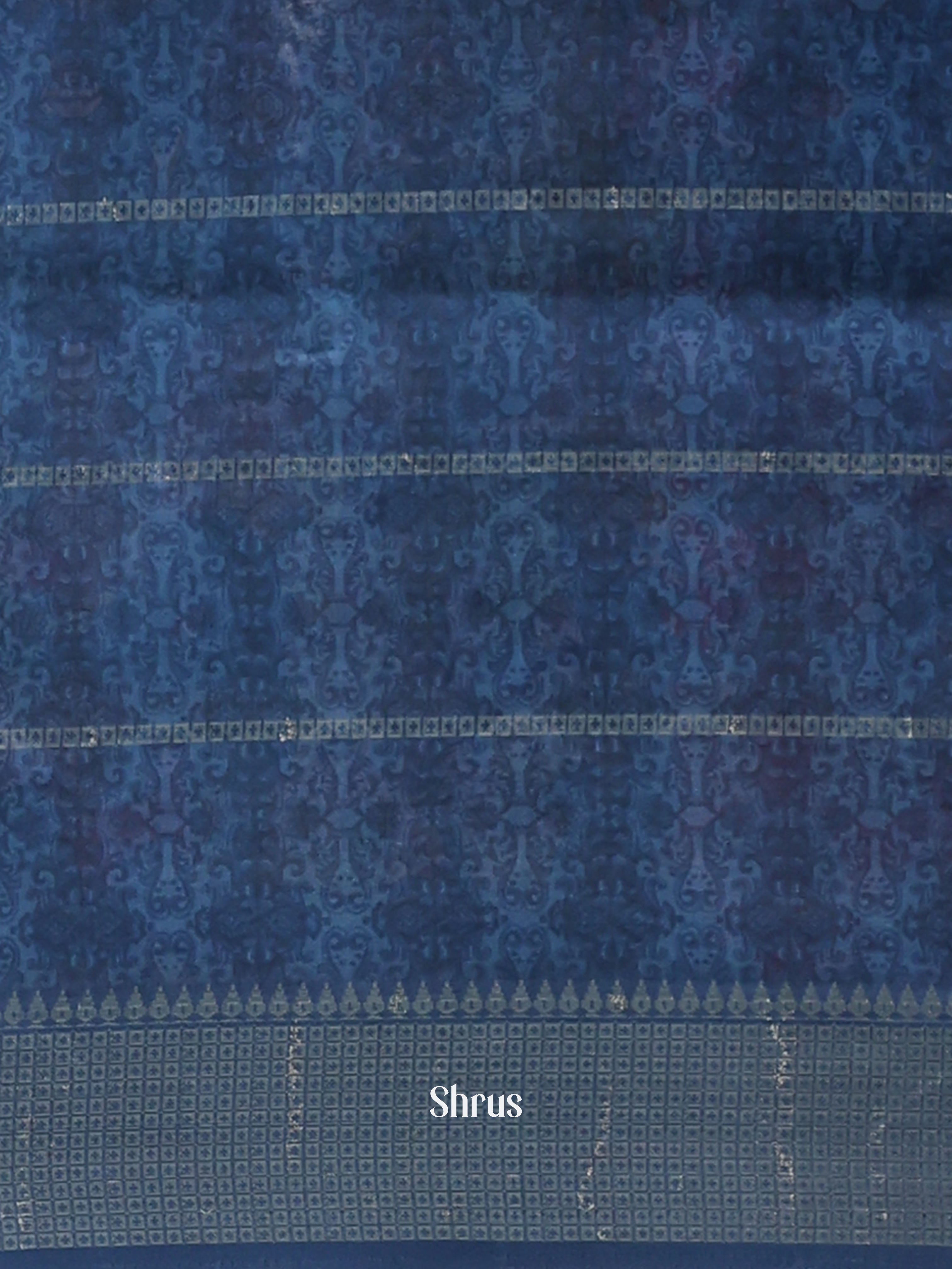 Blue - Semi Dola silk Saree - Shop on Shrus.com