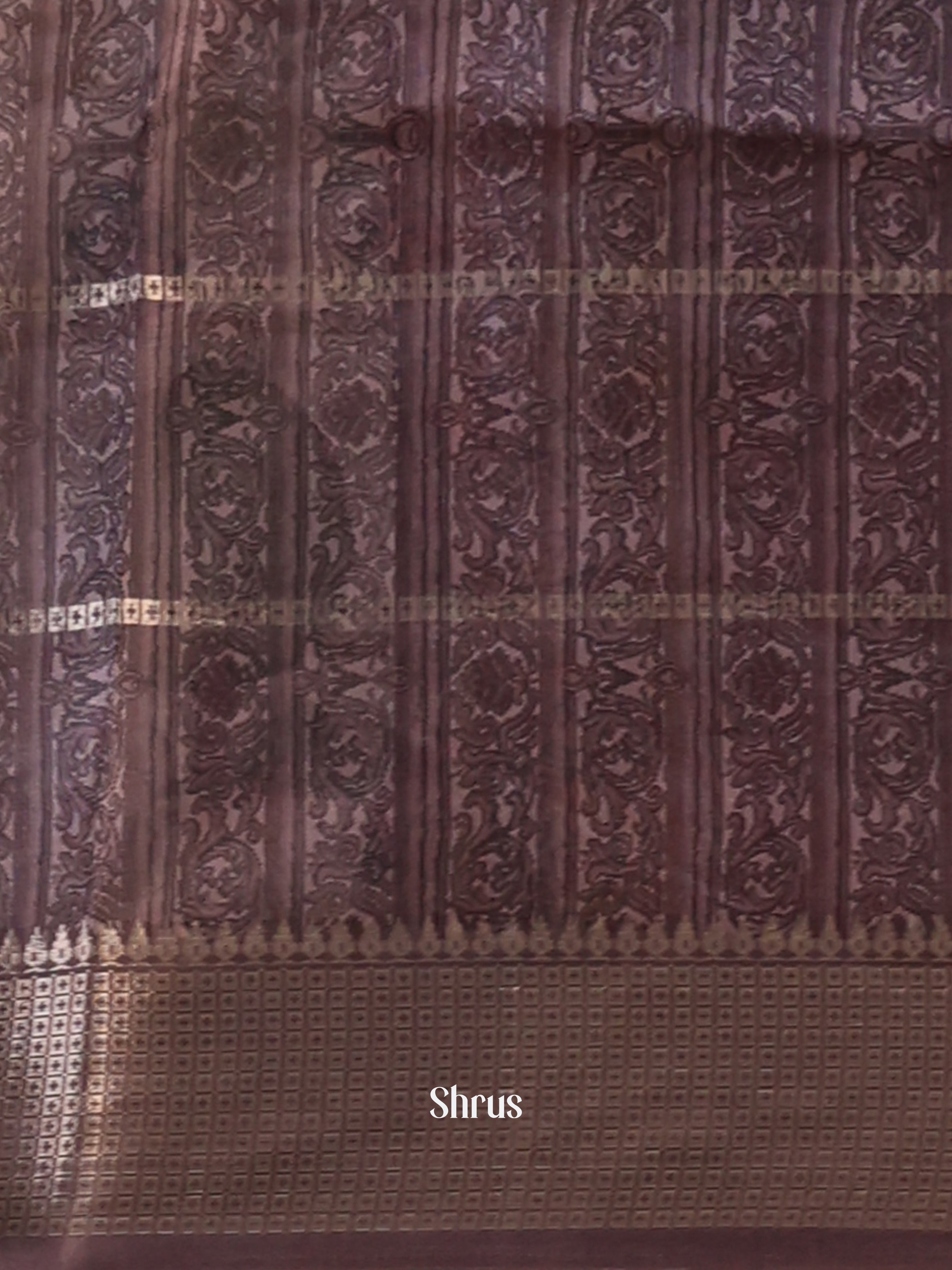 Cream & Brown - Semi Dola silk Saree - Shop on Shrus.com
