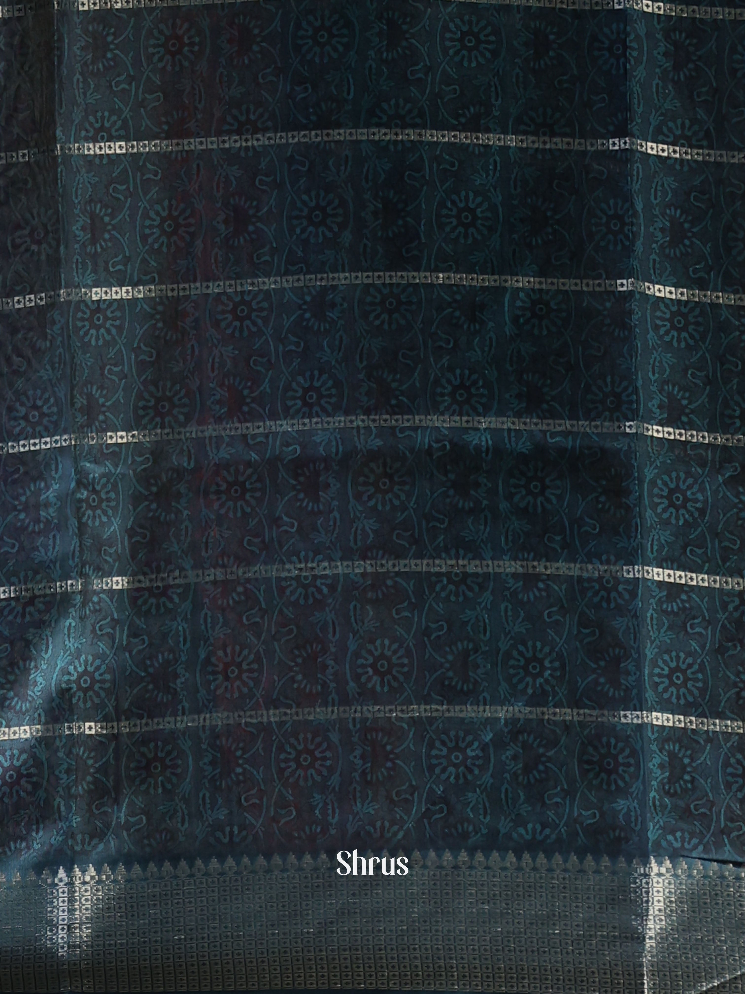 Blue - Semi Dola silk Saree - Shop on Shrus.com