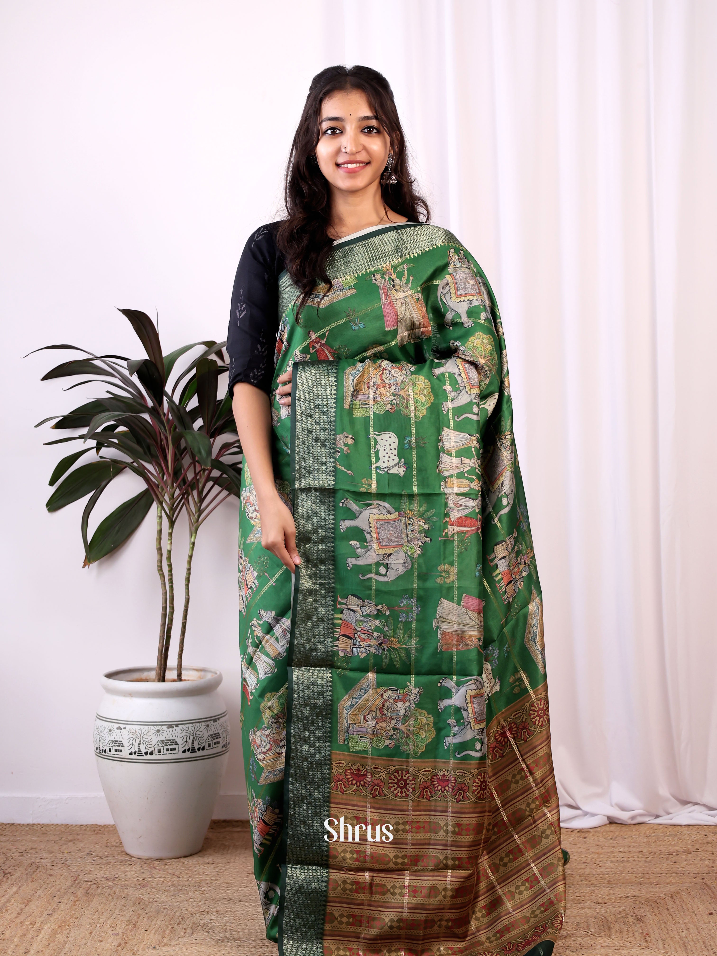 CIS26113 - Semi Dola silk Saree - Shop on Shrus.com