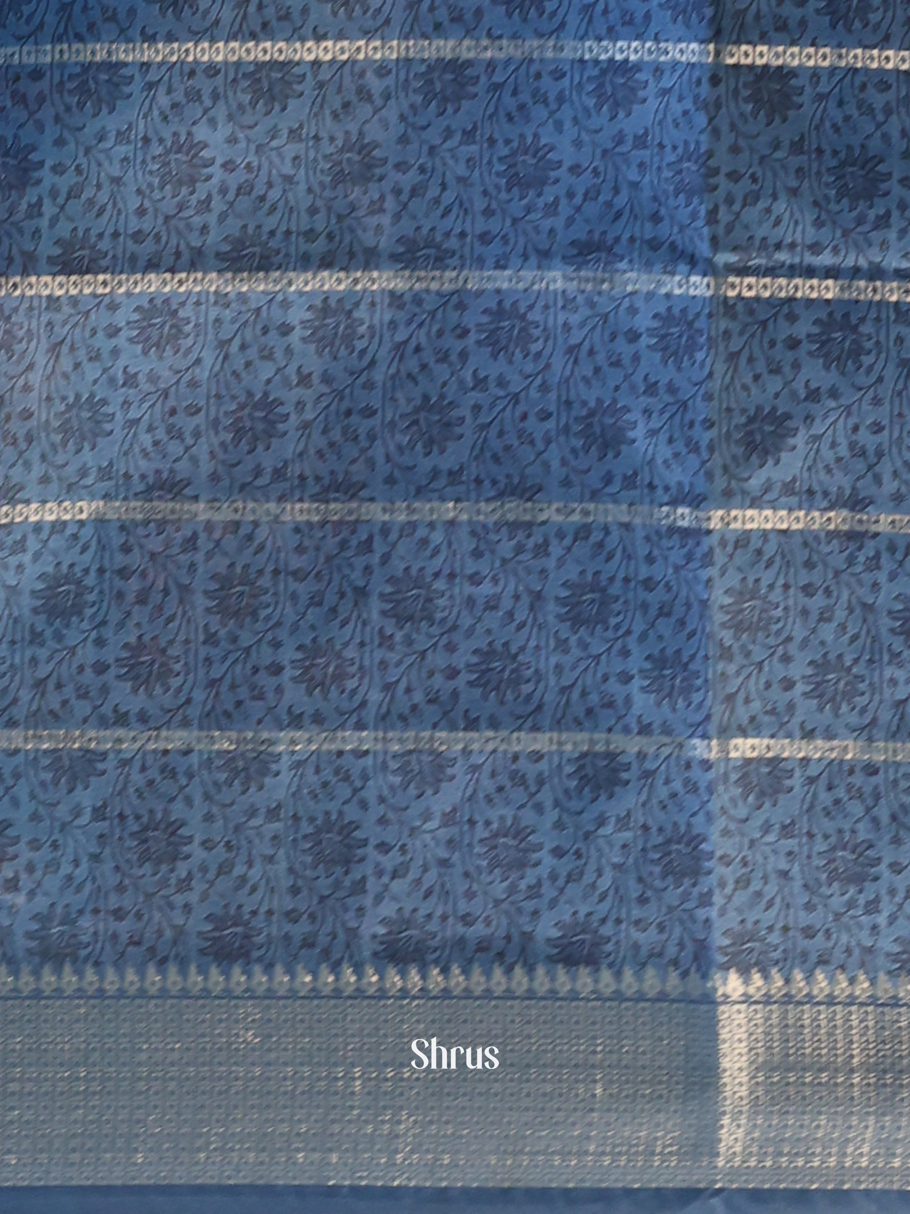 Blue - Semi Dola silk Saree - Shop on Shrus.com