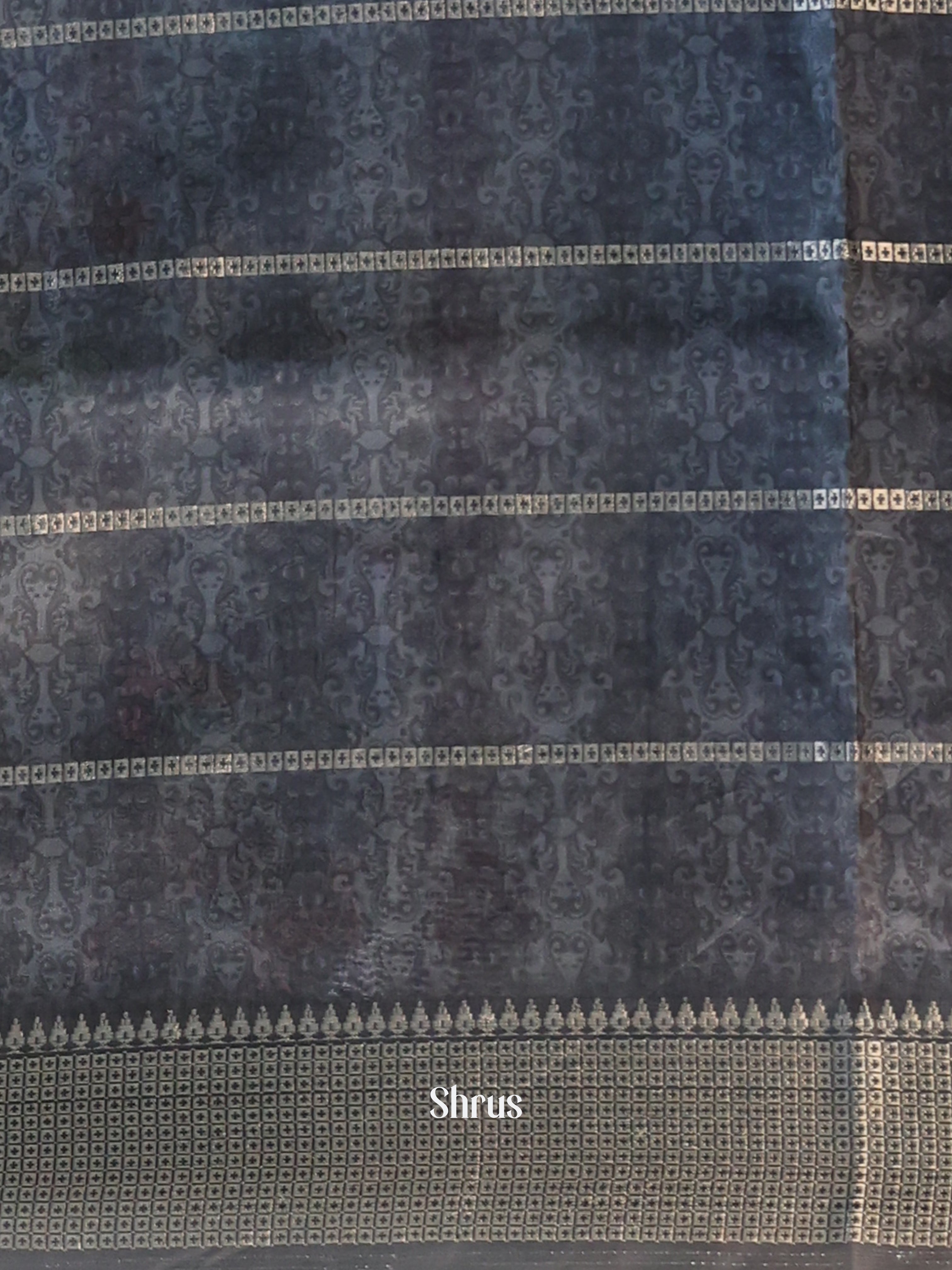 Grey - Semi Dola silk Saree - Shop on Shrus.com