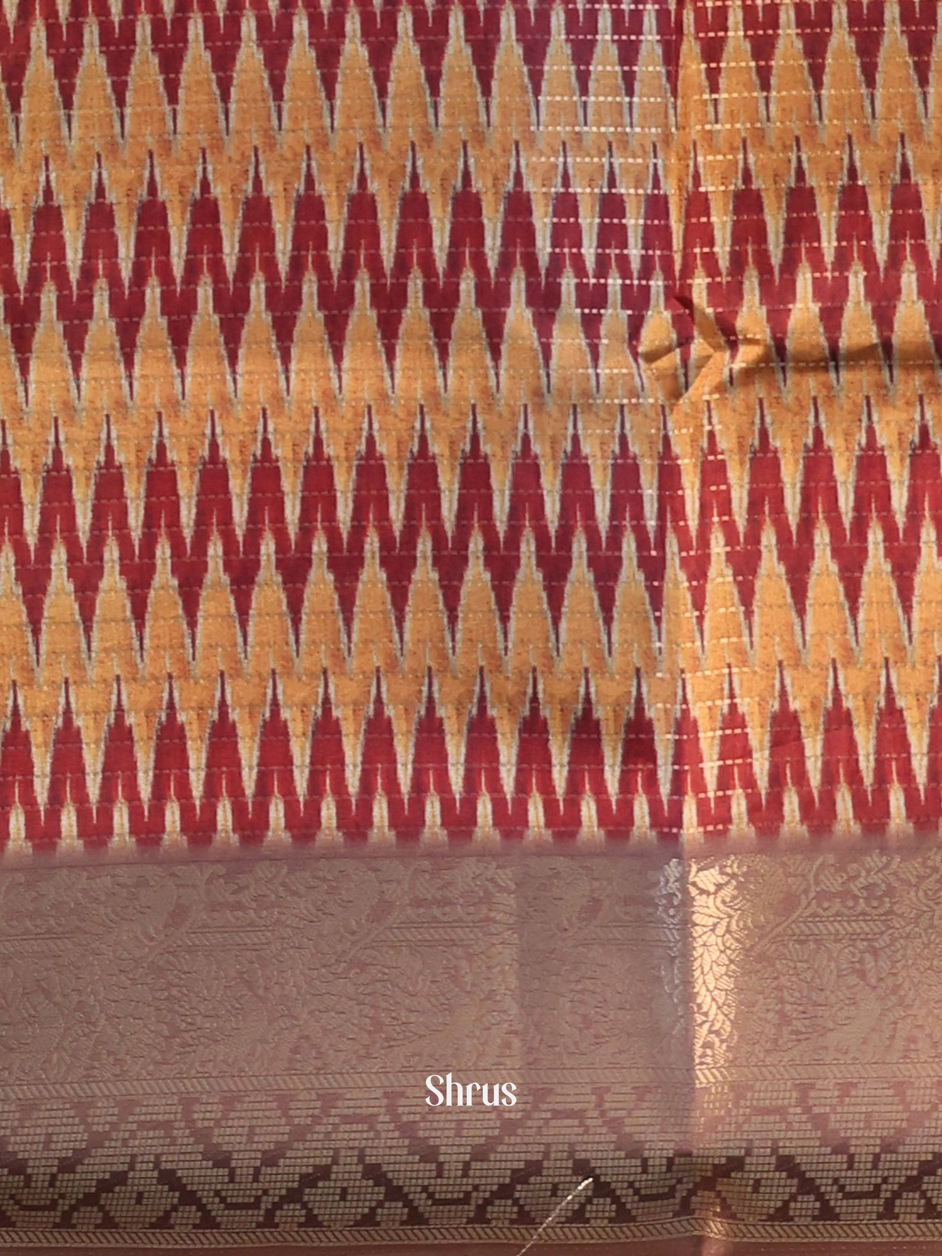 Grey & Brown - Semi Dola silk Saree - Shop on Shrus.com
