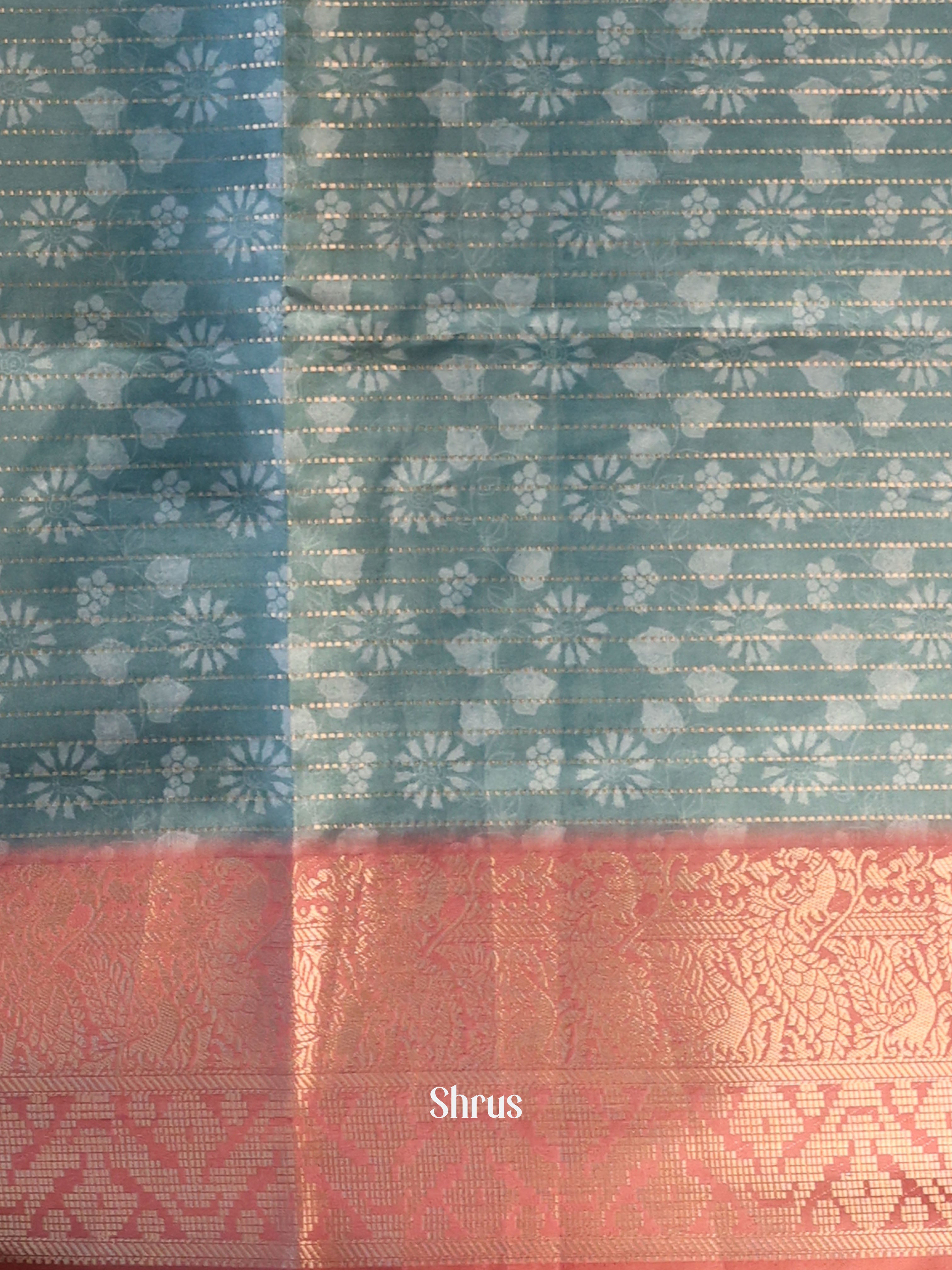 Grey & Brown - Semi Dola silk Saree - Shop on Shrus.com