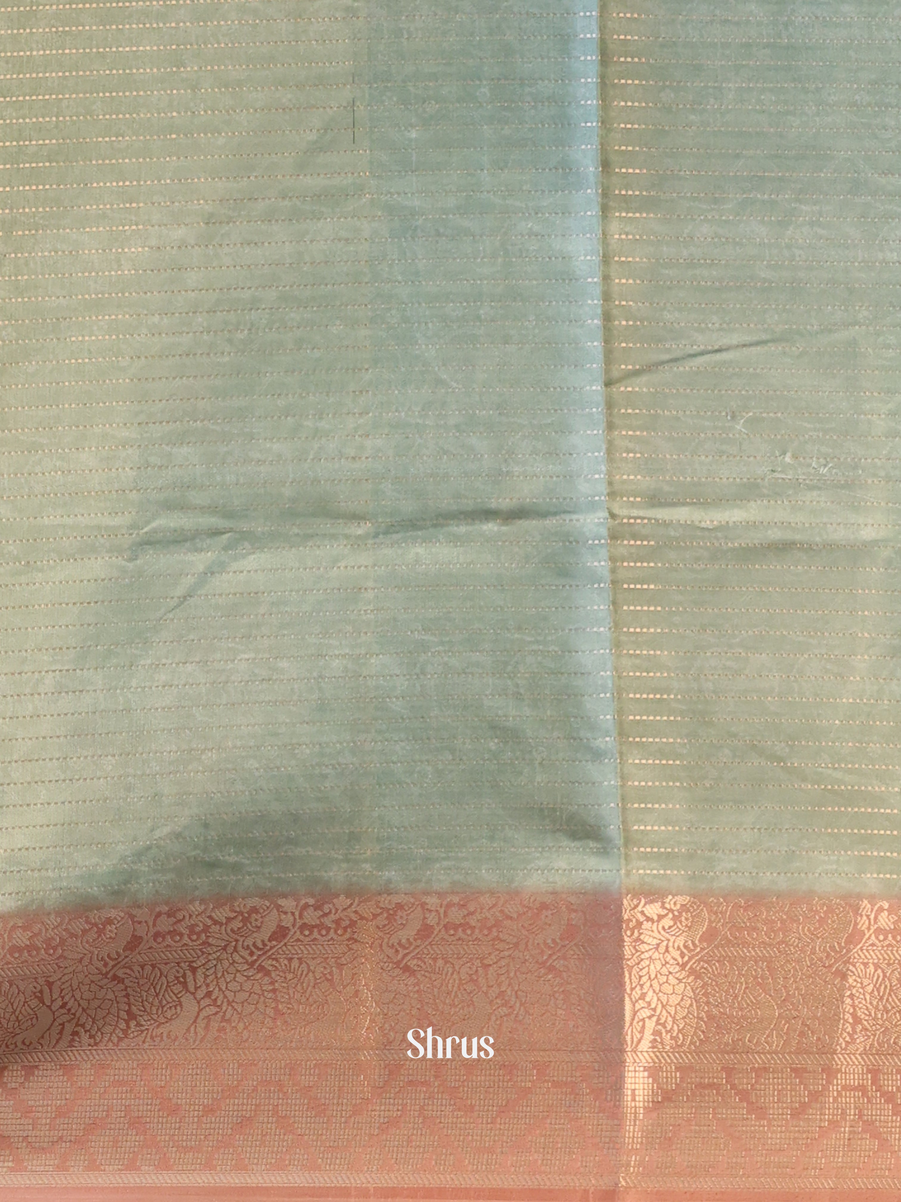 Elachi Green & Peach - Semi Dola silk Saree - Shop on Shrus.com