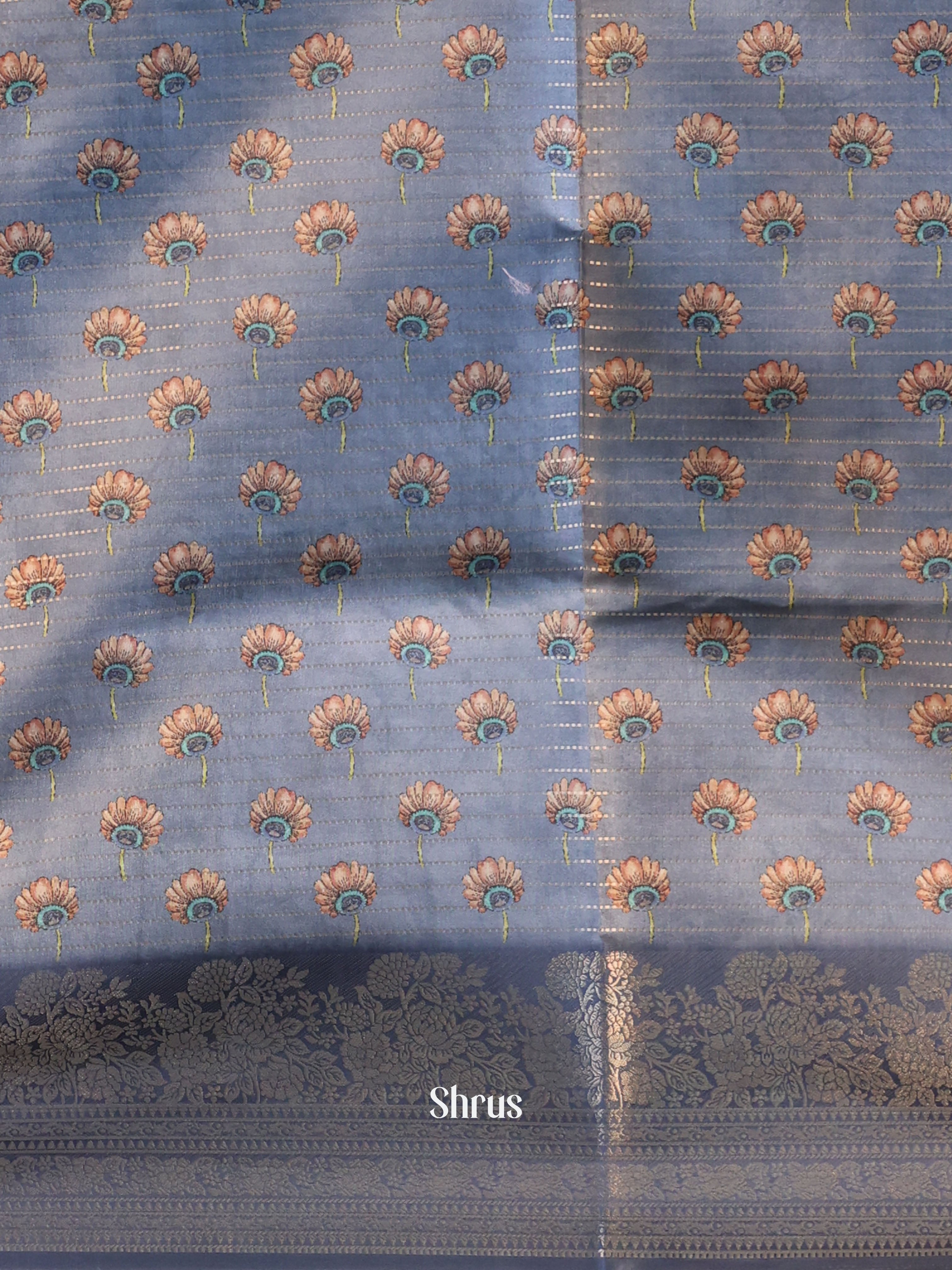 Grey - Semi Dola silk Saree - Shop on Shrus.com
