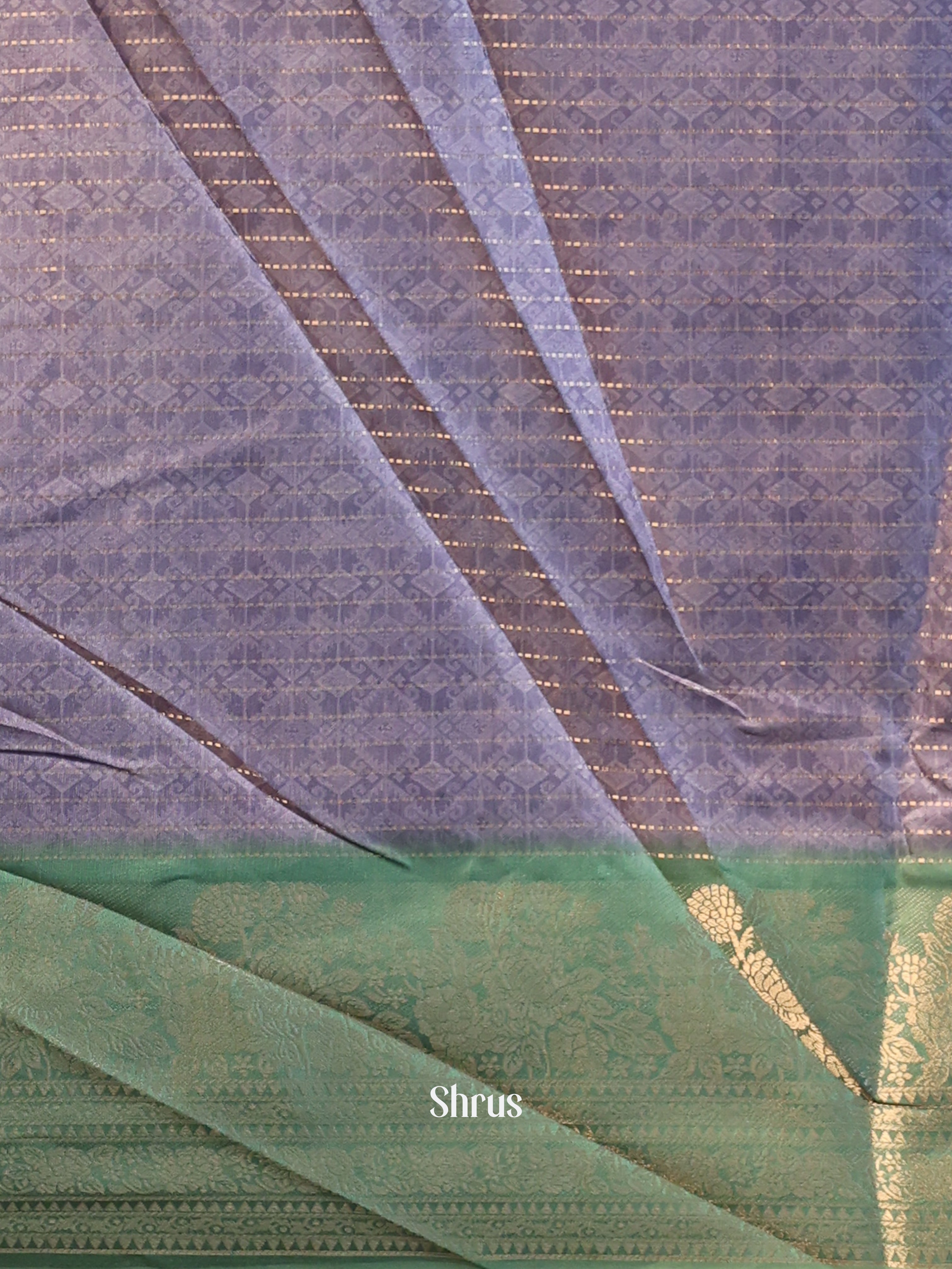 Purple & Green - Semi Dola silk Saree - Shop on Shrus.com