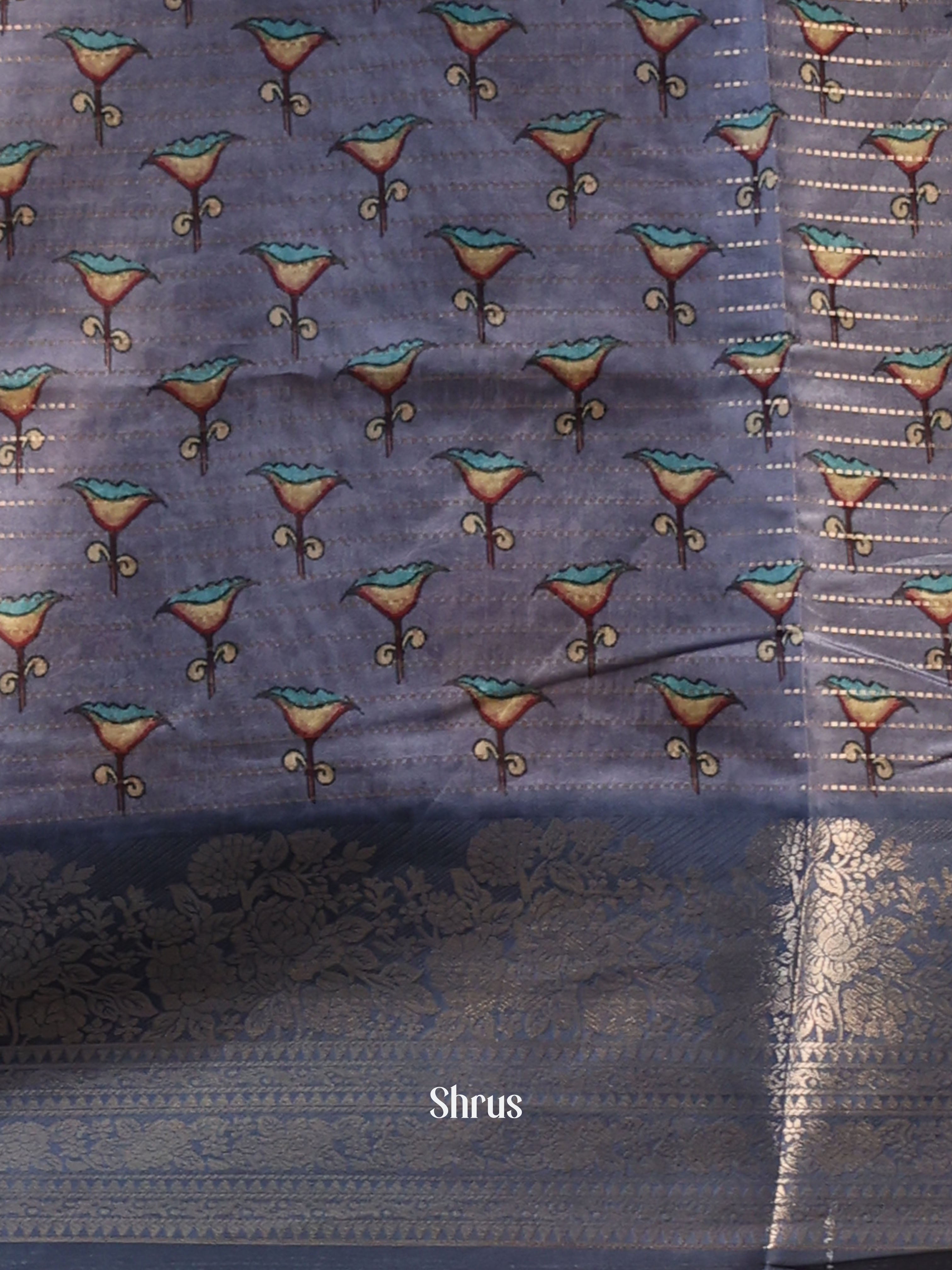 Purple- Semi Dola silk Saree - Shop on Shrus.com