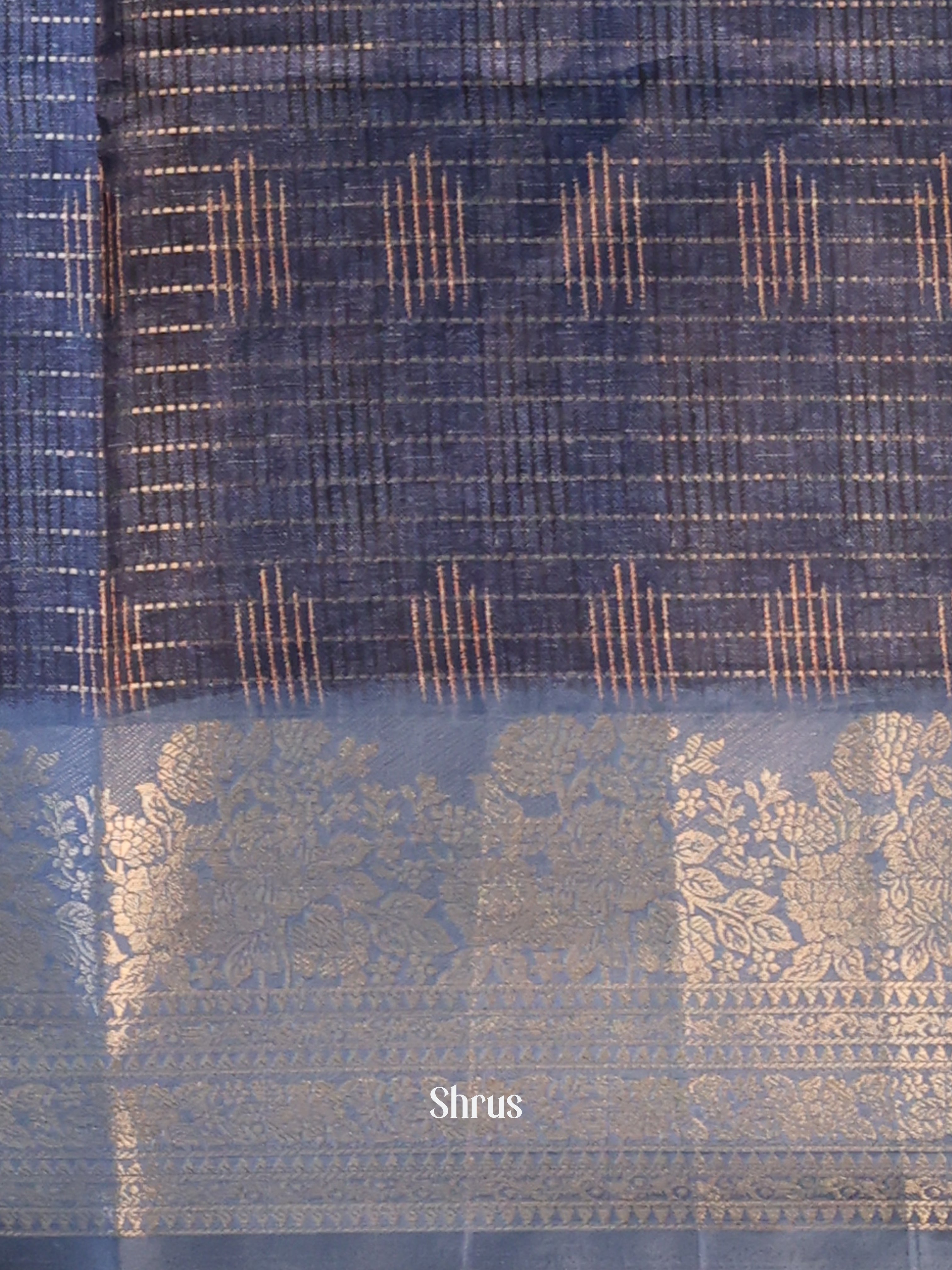 Purple & Grey - Semi Dola silk Saree - Shop on Shrus.com