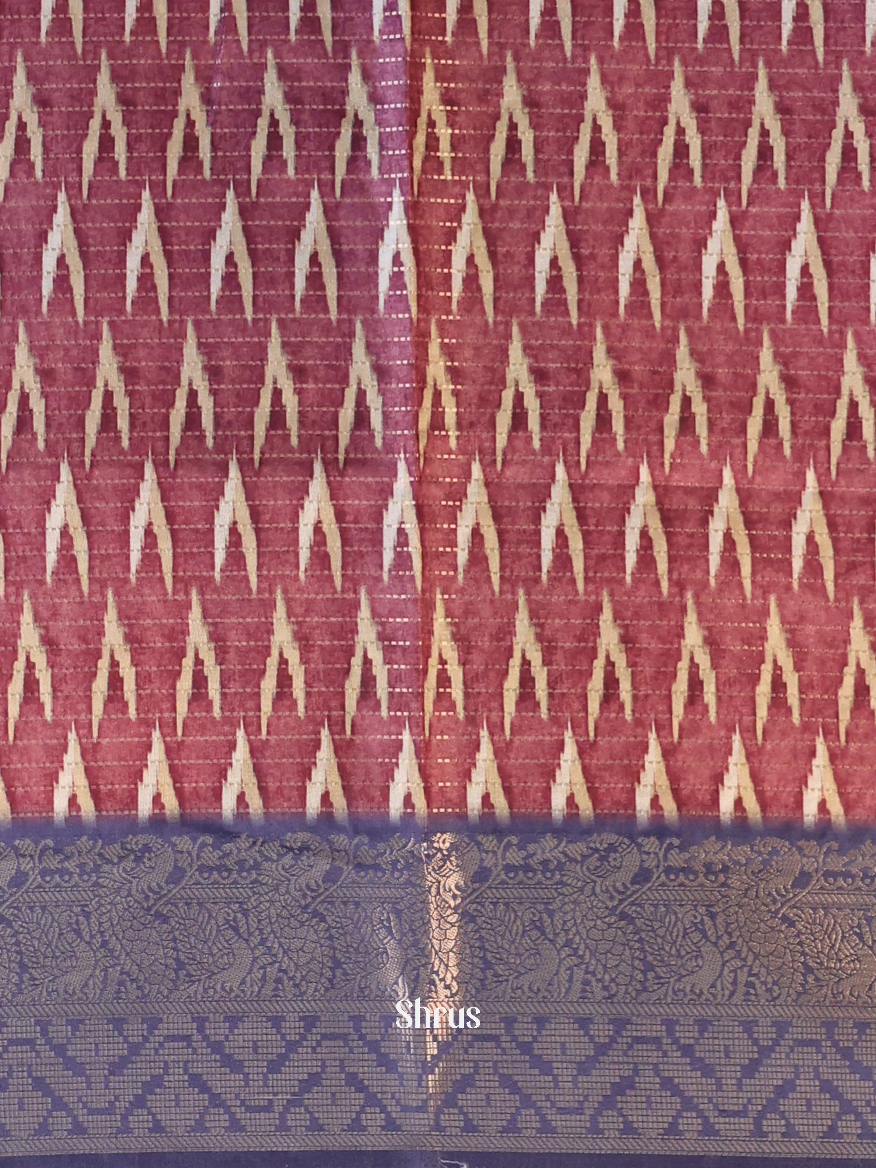 Grey & Purple- Semi Dola silk Saree - Shop on Shrus.com