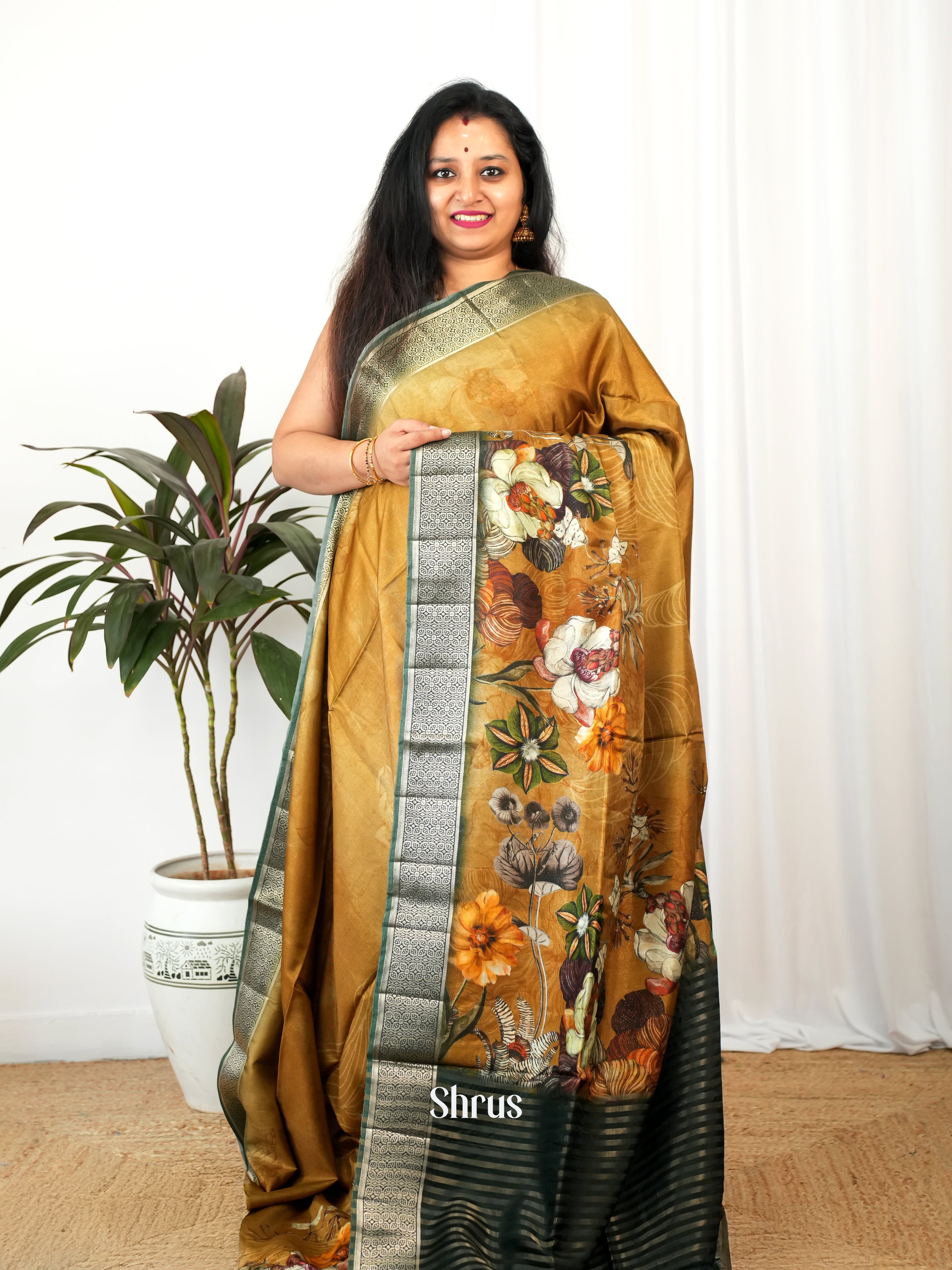 CIS26184 - Printed chanderi Saree - Shop on Shrus.com