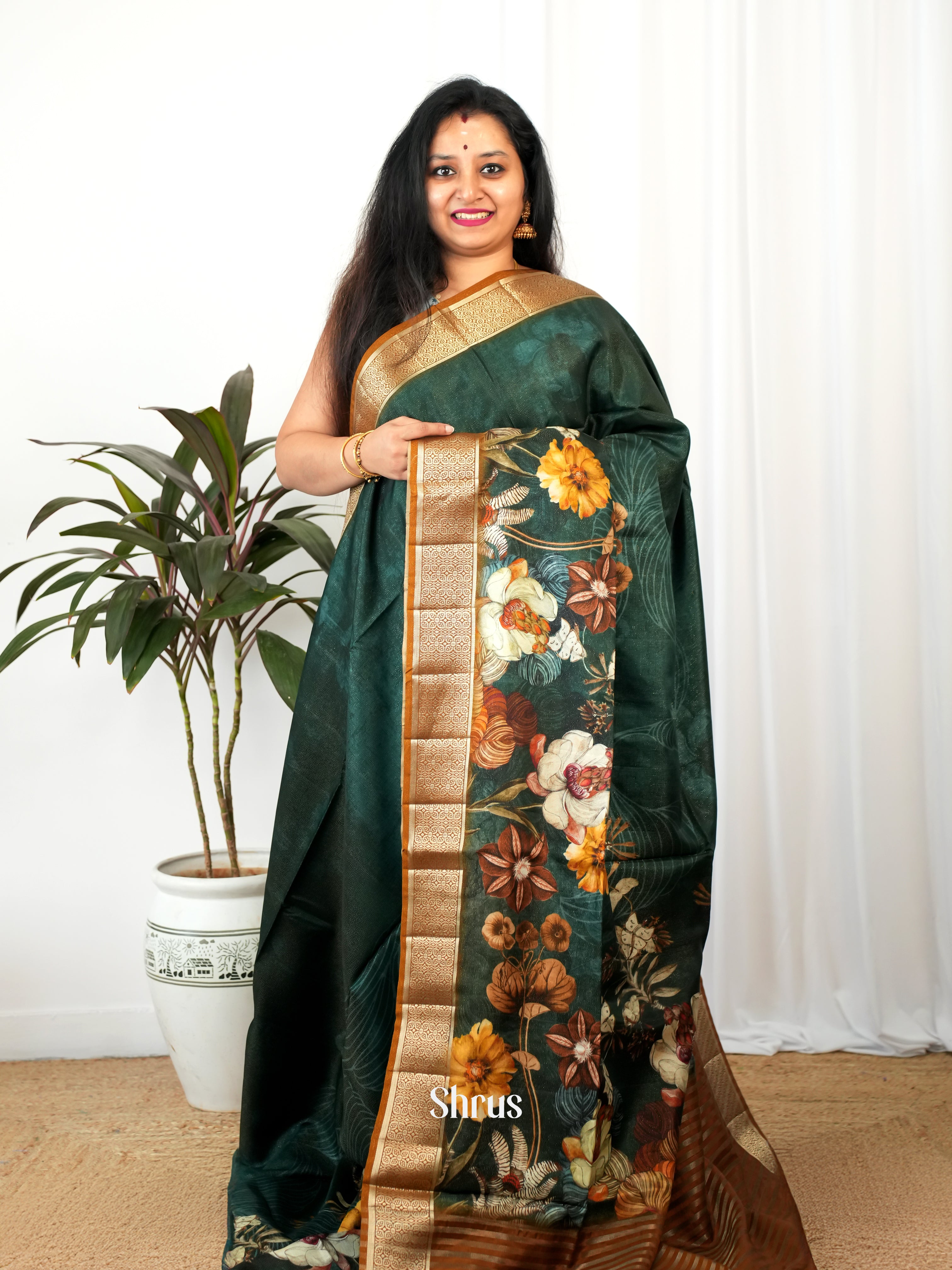 CIS26188 - Printed chanderi Saree - Shop on Shrus.com