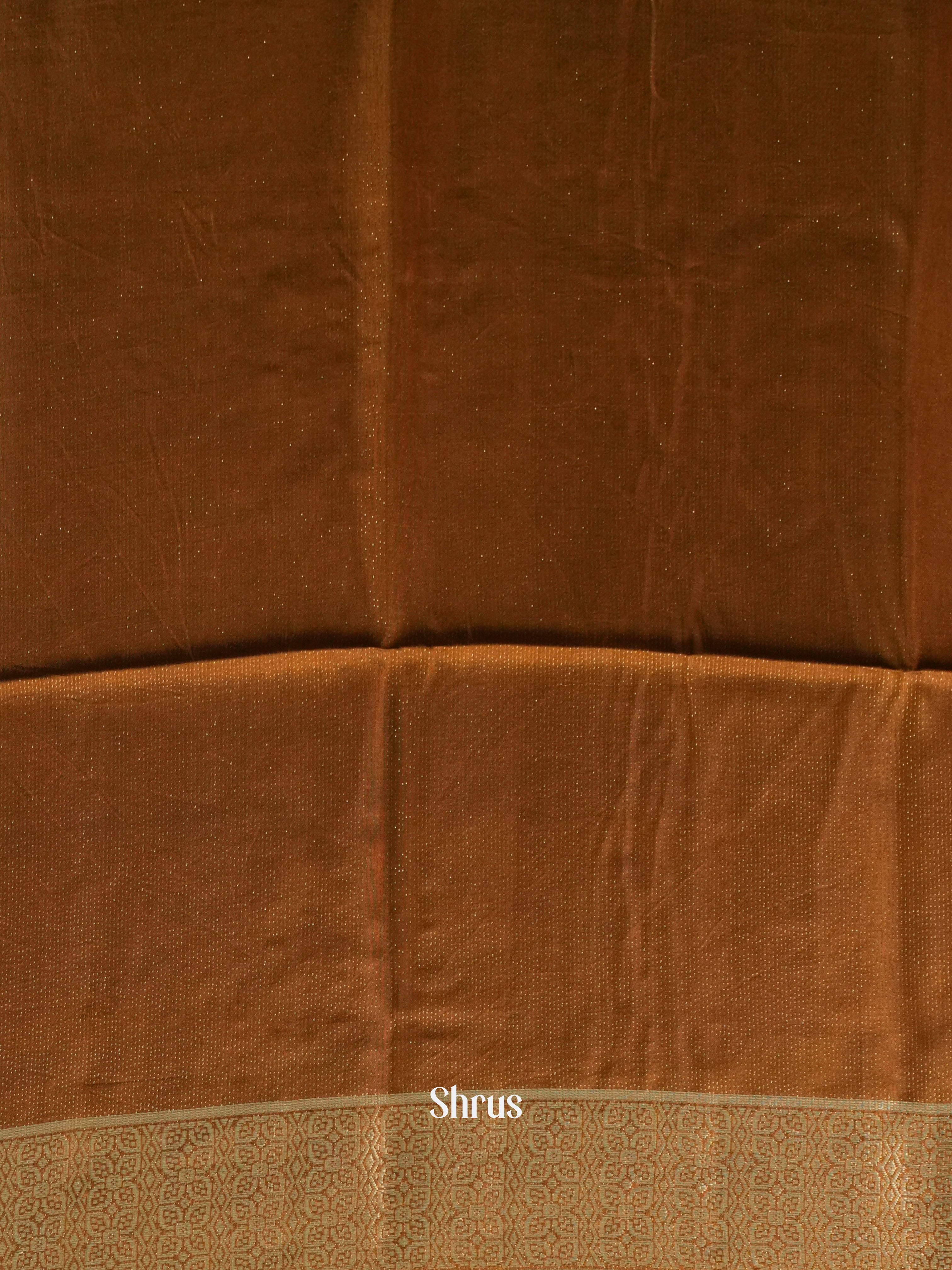 Green & Brown - Printed chanderi Saree -1