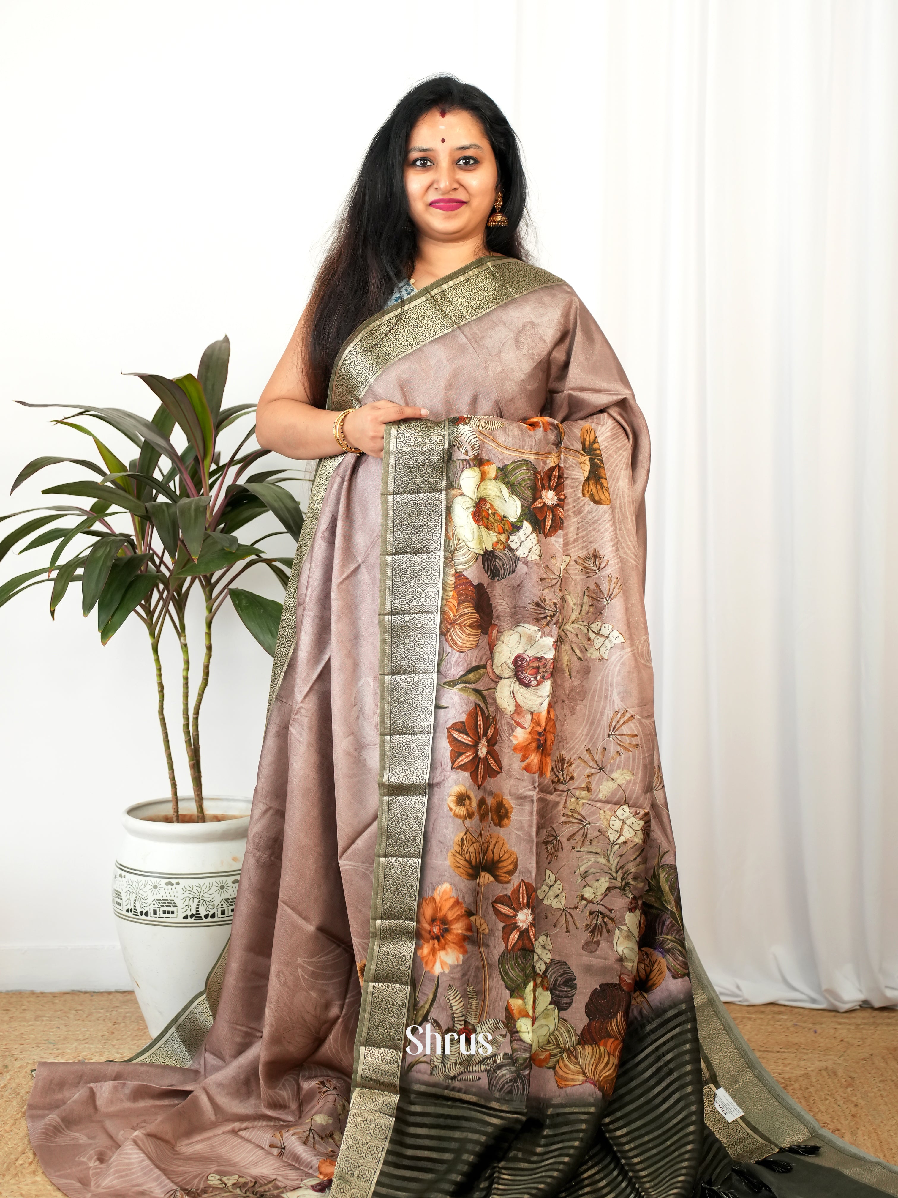 CIS26190 - Printed chanderi Saree - Shop on Shrus.com