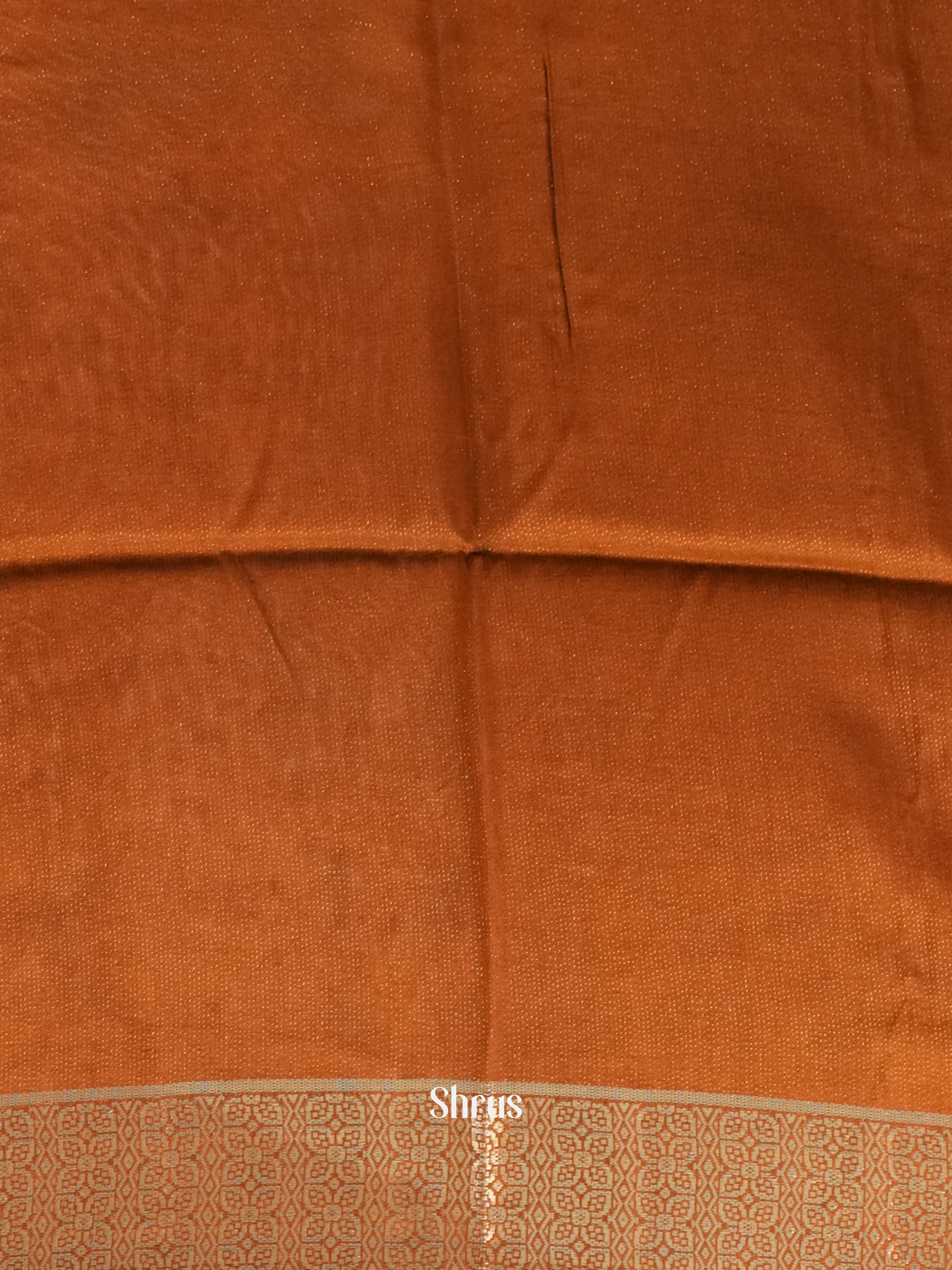 Green & Brown- Printed chanderi Saree-1