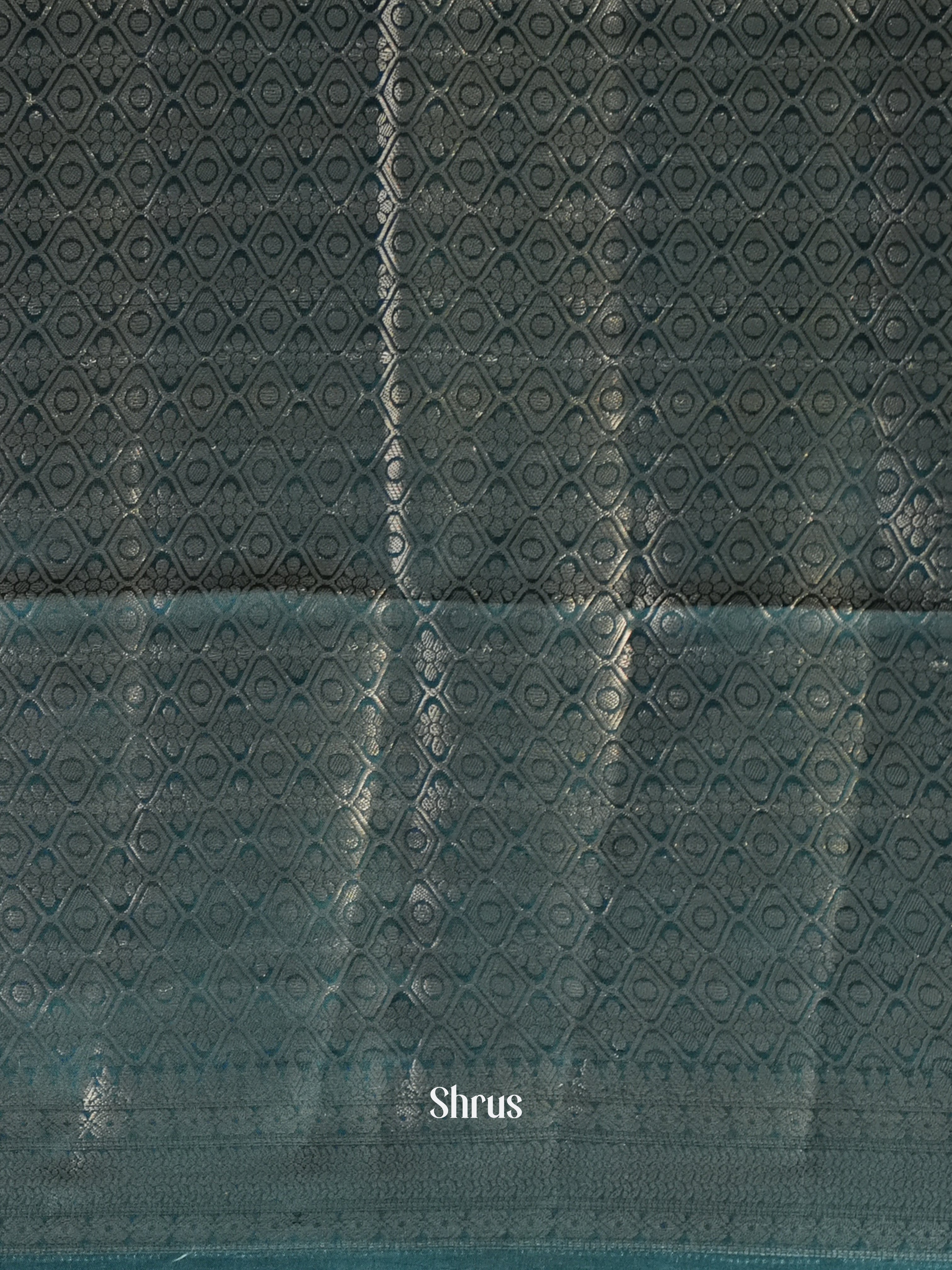 Grey & Blue - Printed chanderi Saree-1