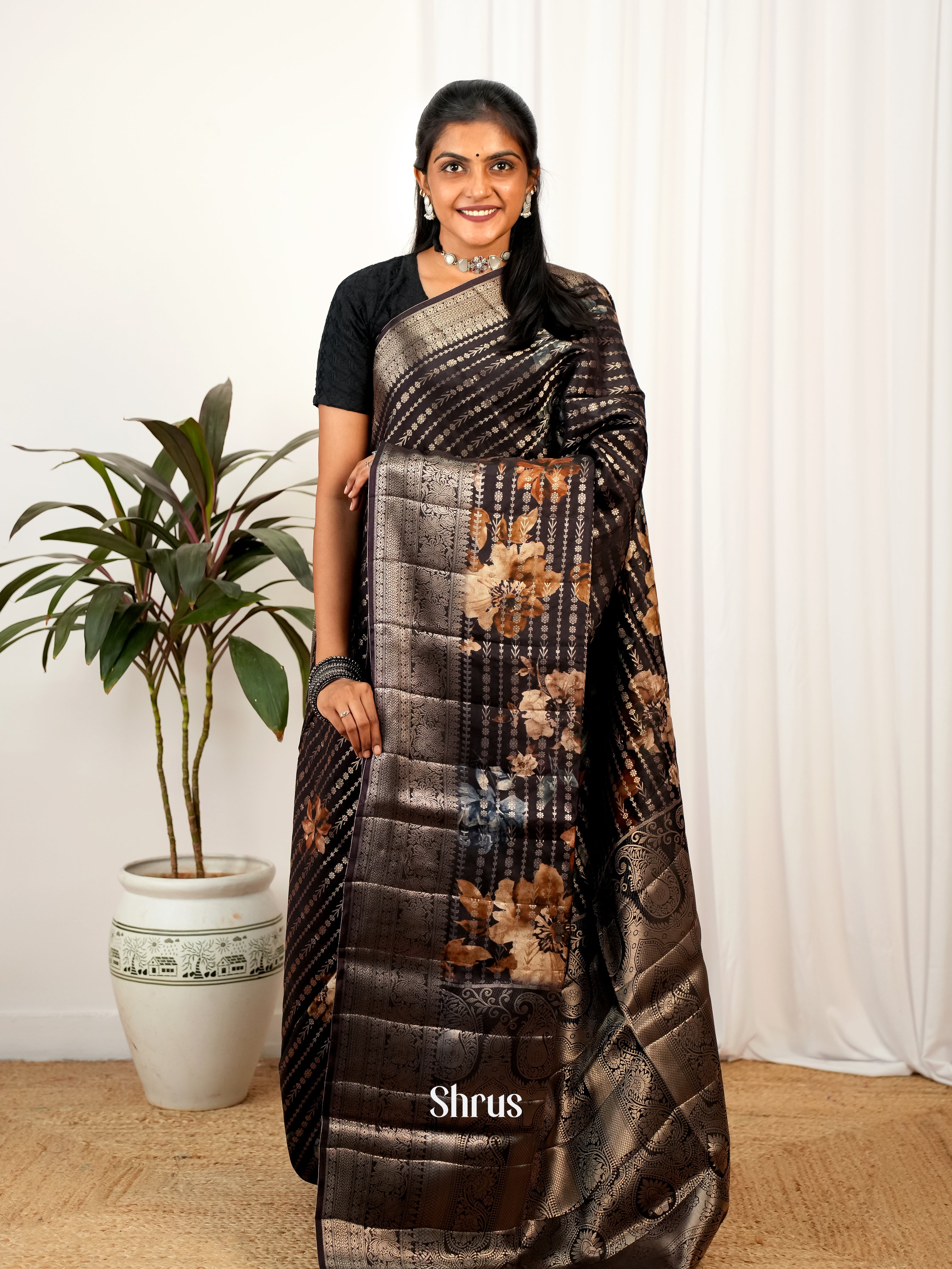 CIS26248 - Printed chanderi Saree - Shop on Shrus.com