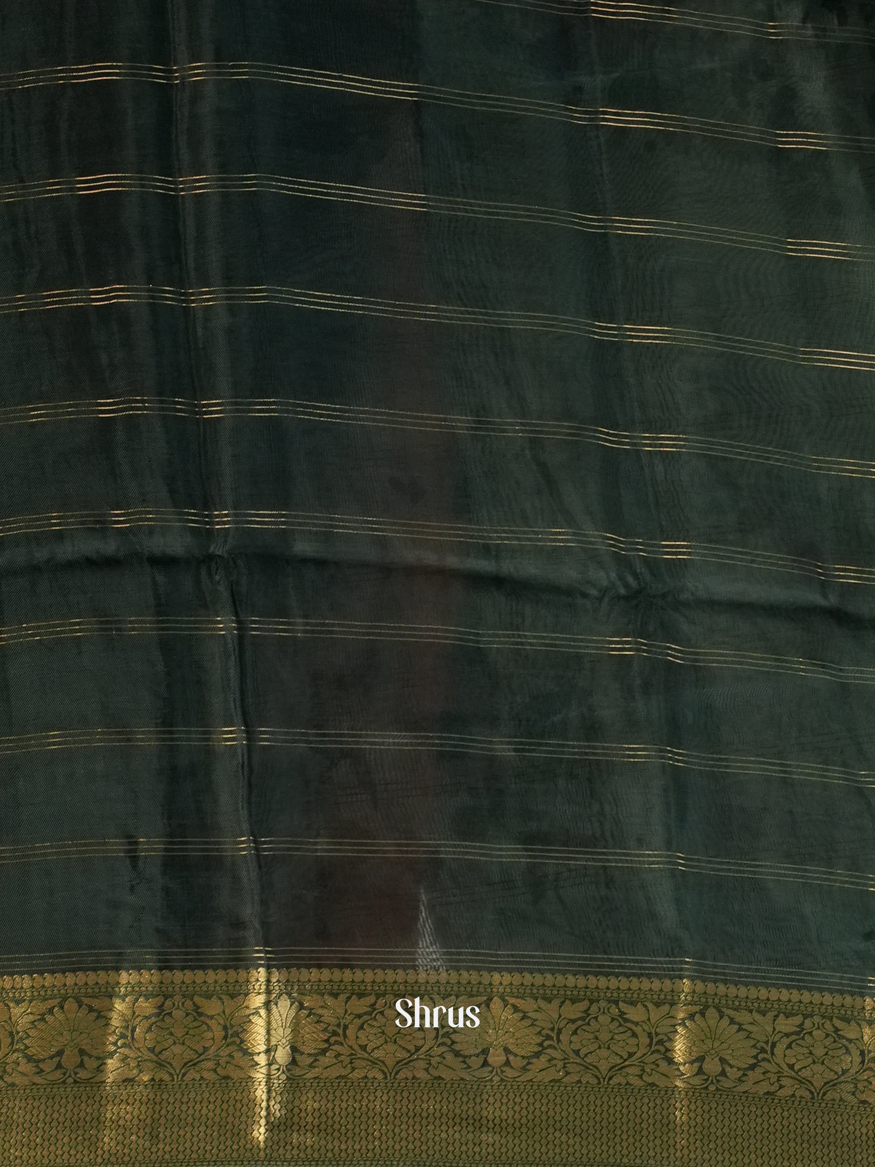 Teal Green & Green - Printed chanderi Saree-1