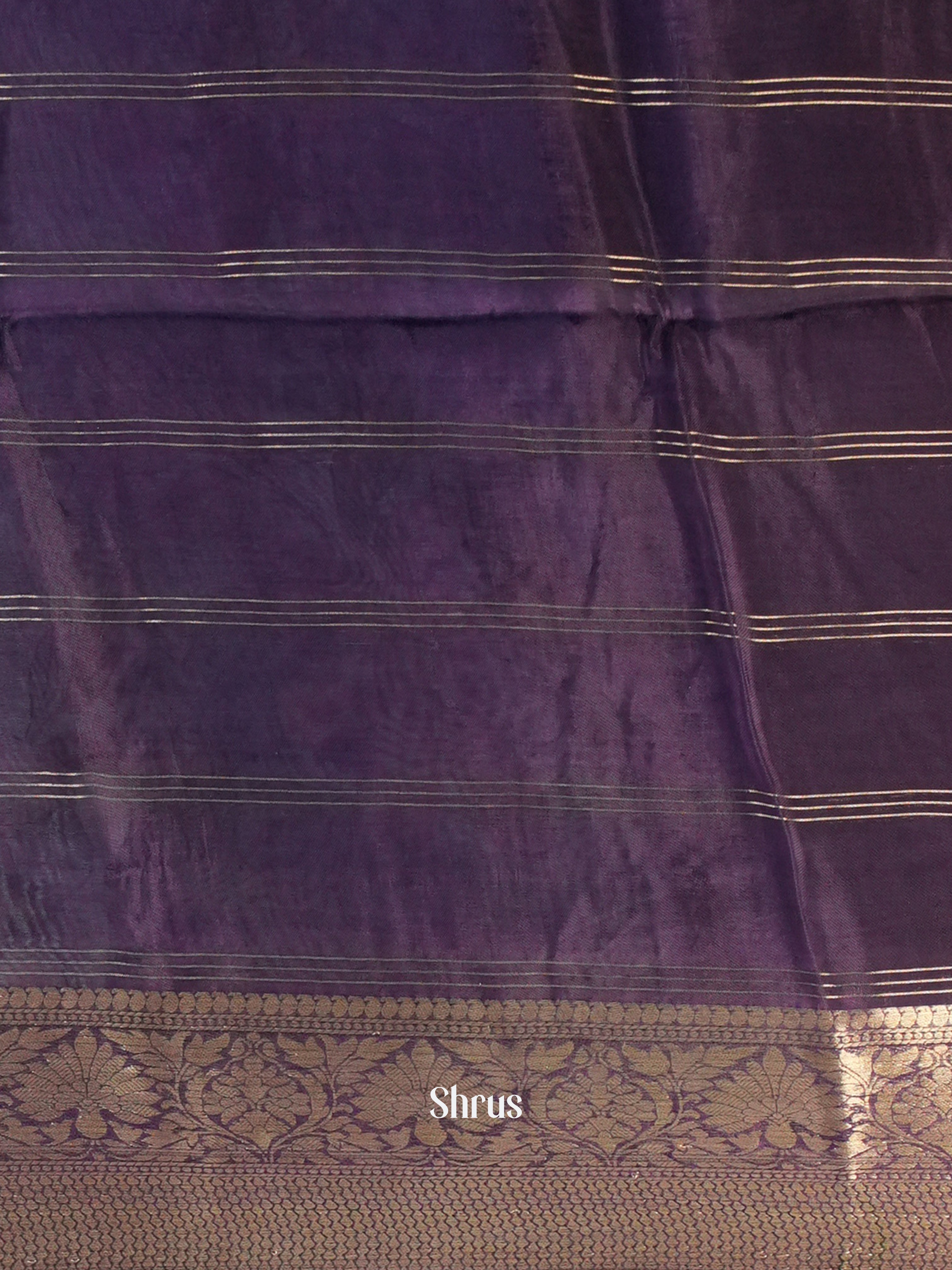 Green & Violet - Printed chanderi Saree - Shop on Shrus.com