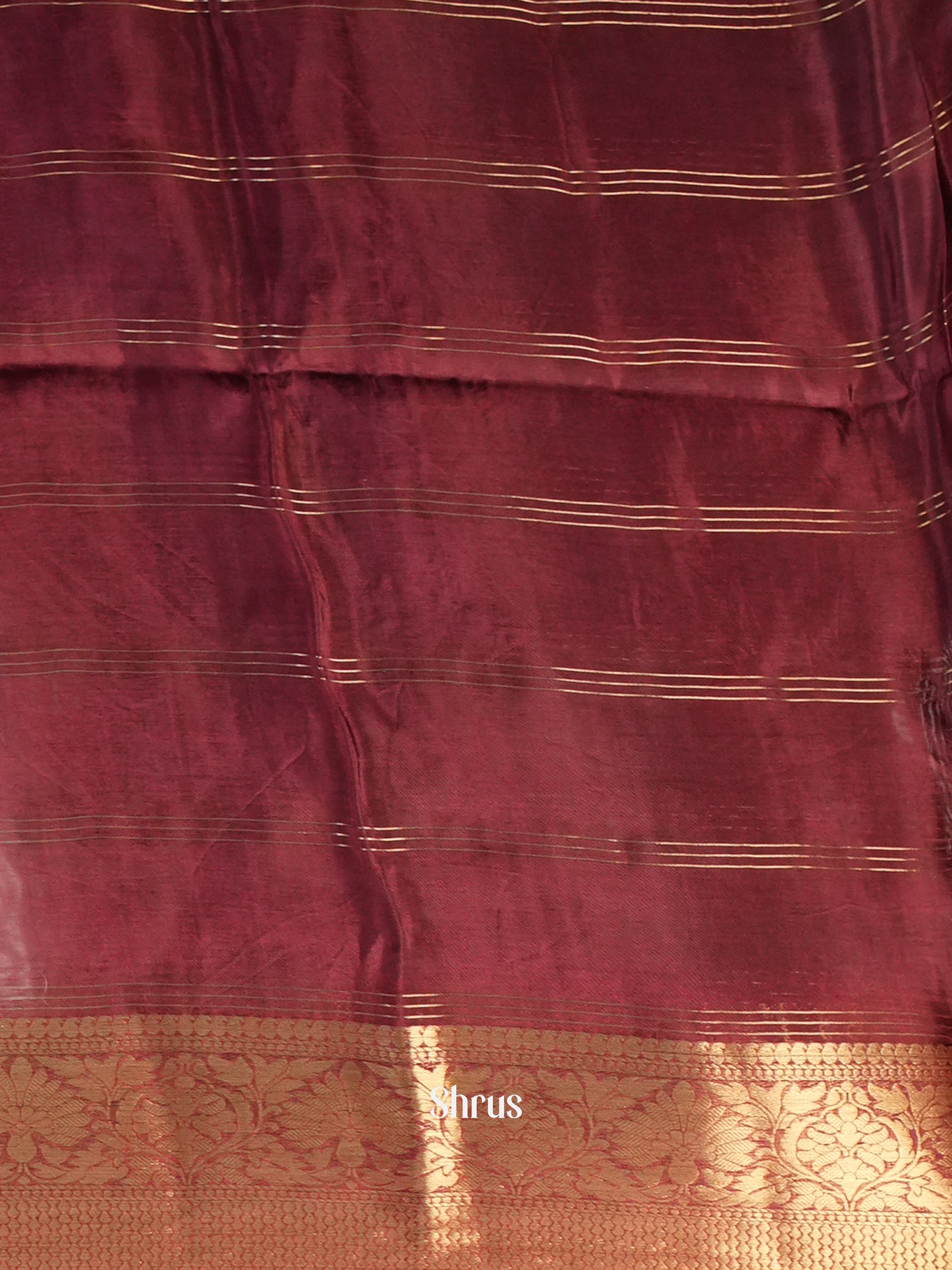 Mild Pink & Brown- Printed chanderi Saree-1