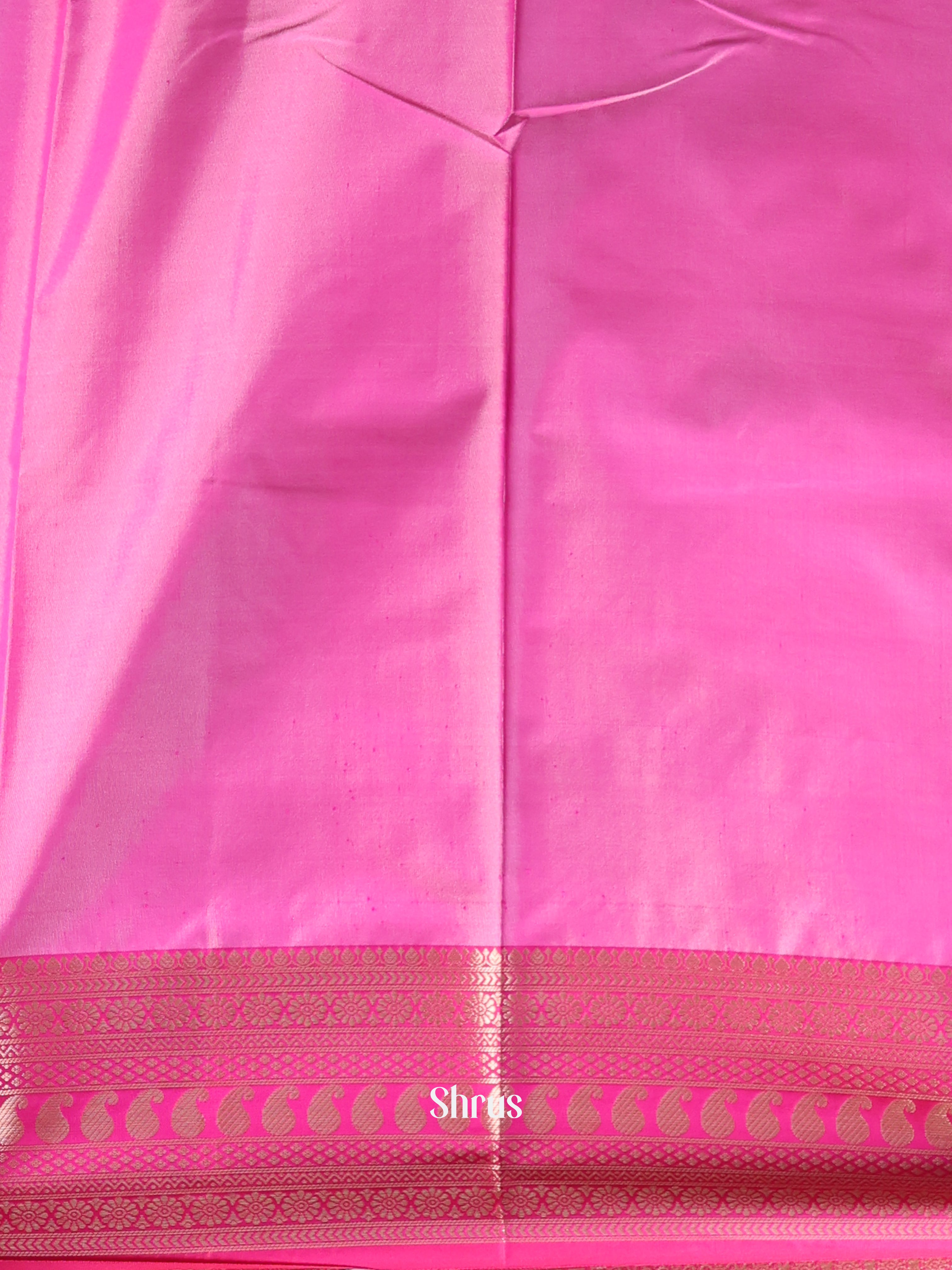Pink - Semi Ikkat Saree - Shop on Shrus.com