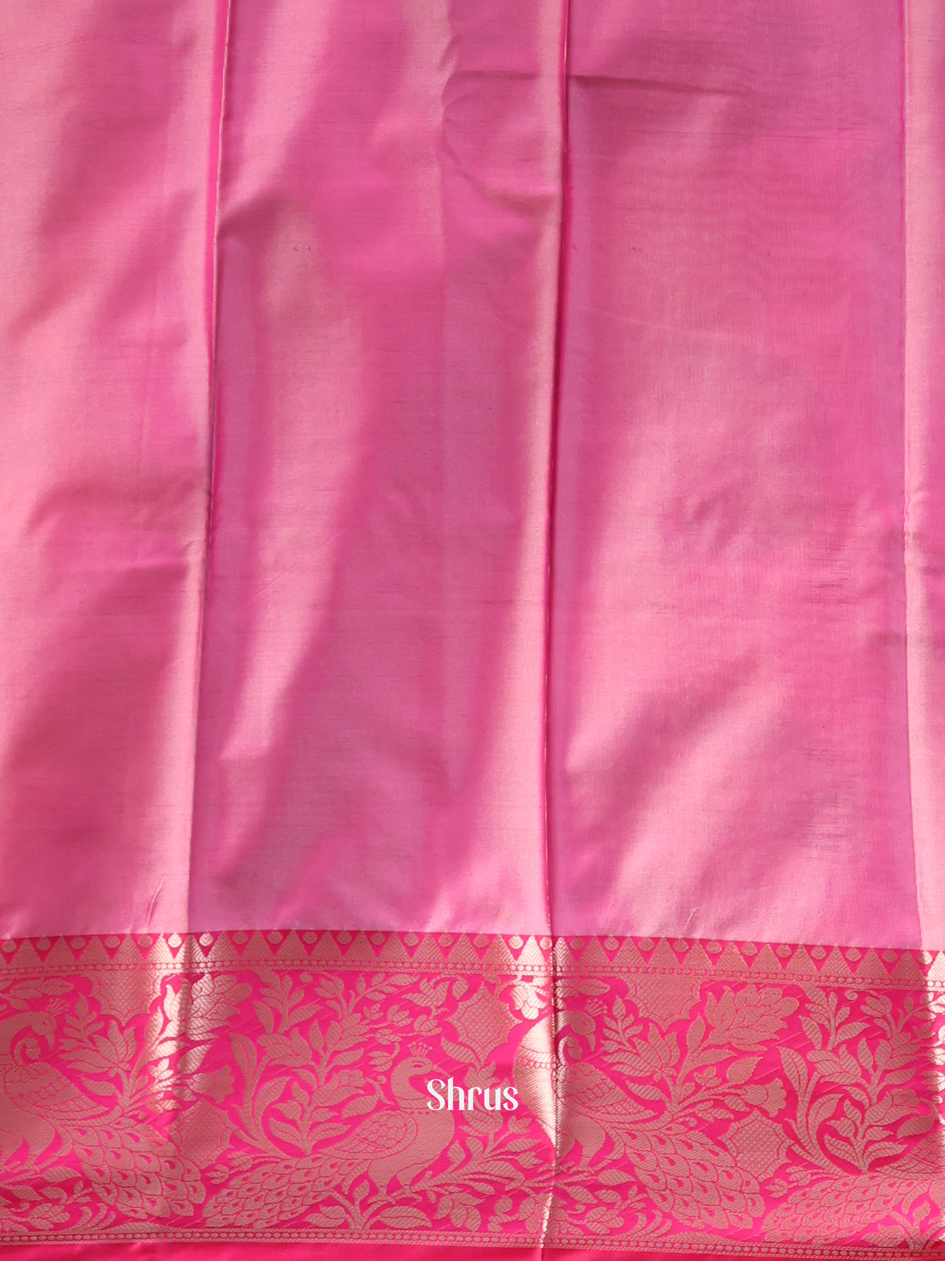 Green & Pink- Semi Ikkat Saree - Shop on Shrus.com
