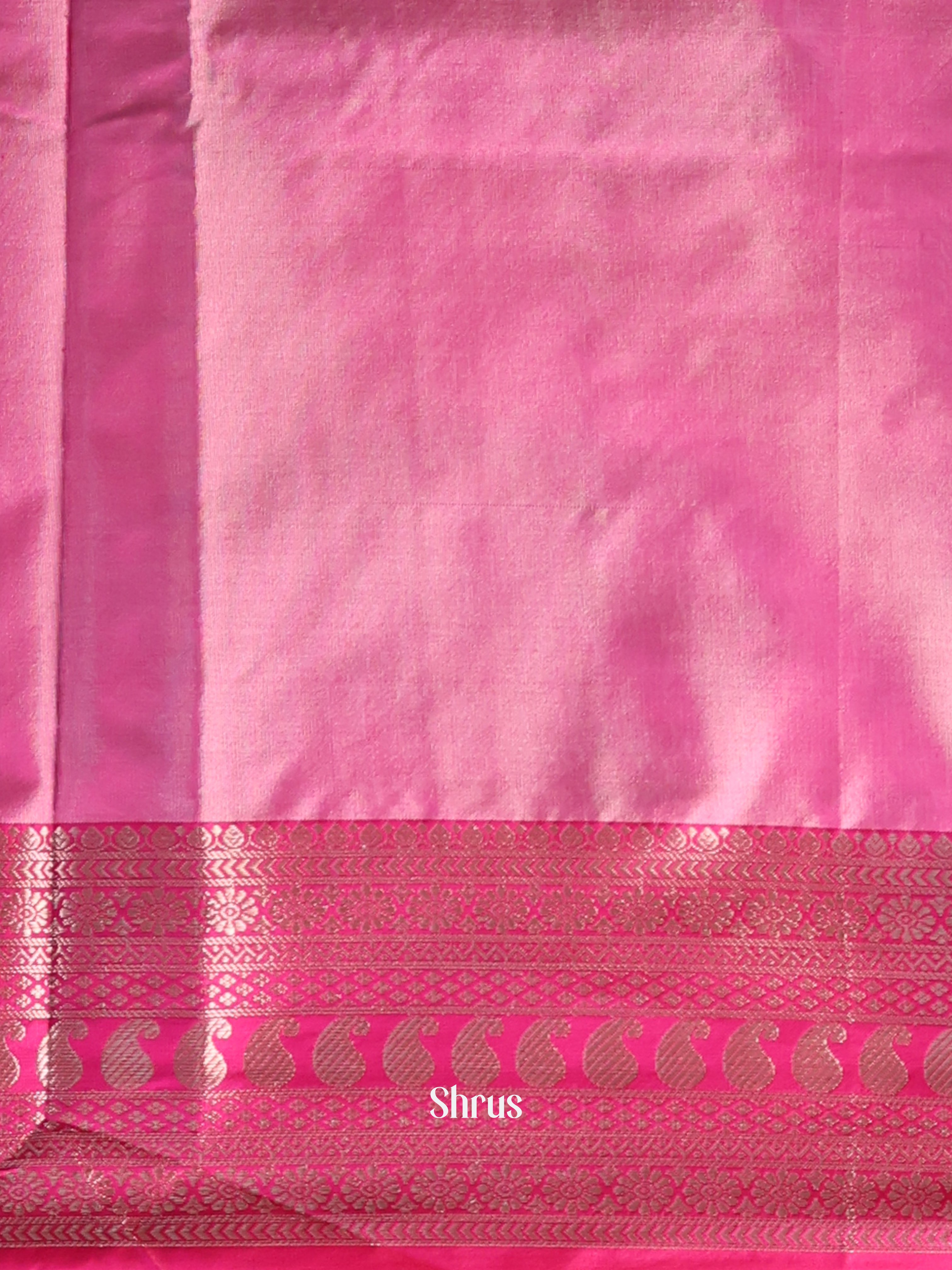 Blue & Pink- Semi Ikkat Saree - Shop on Shrus.com