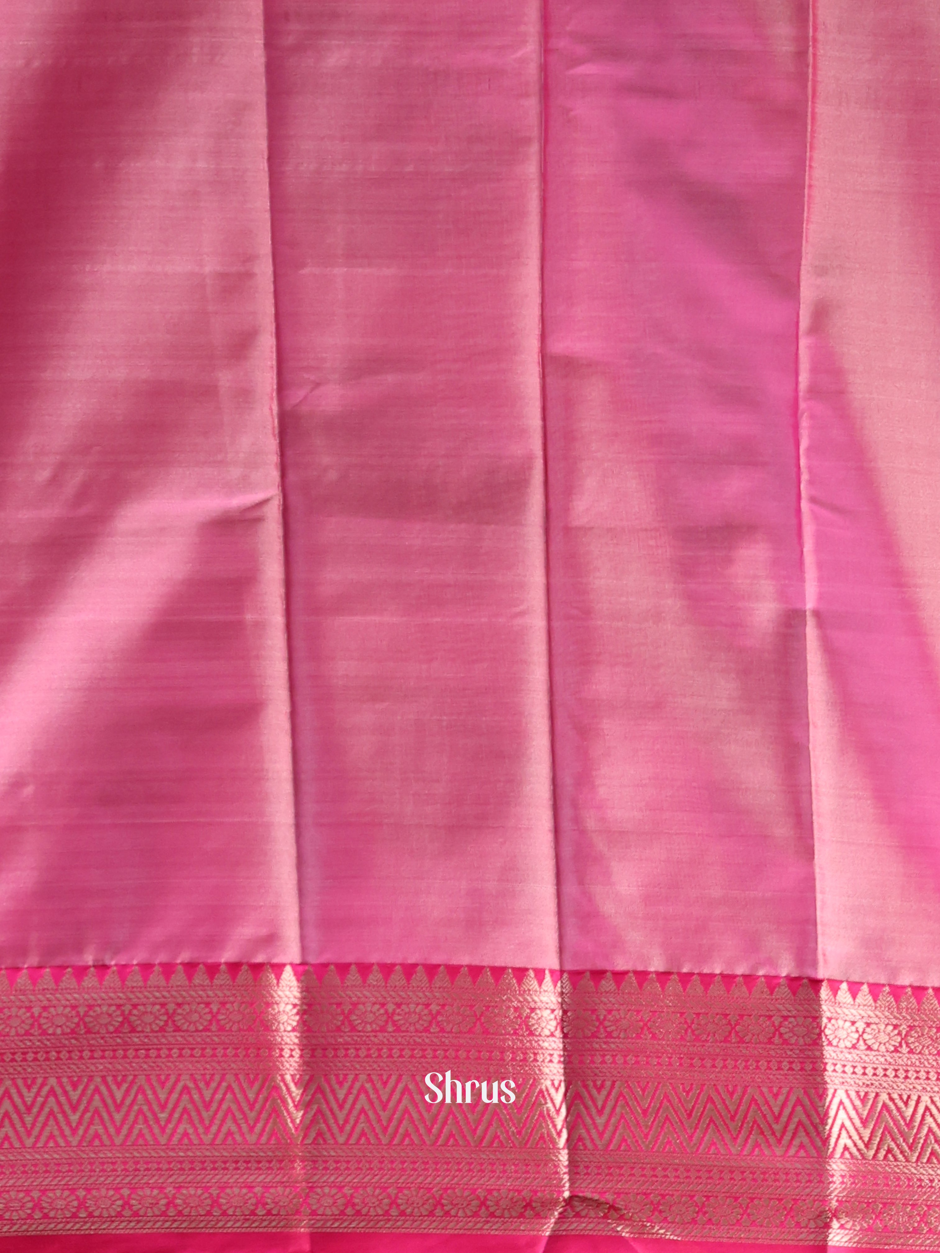Cream & Pink - Semi Ikkat Saree - Shop on Shrus.com