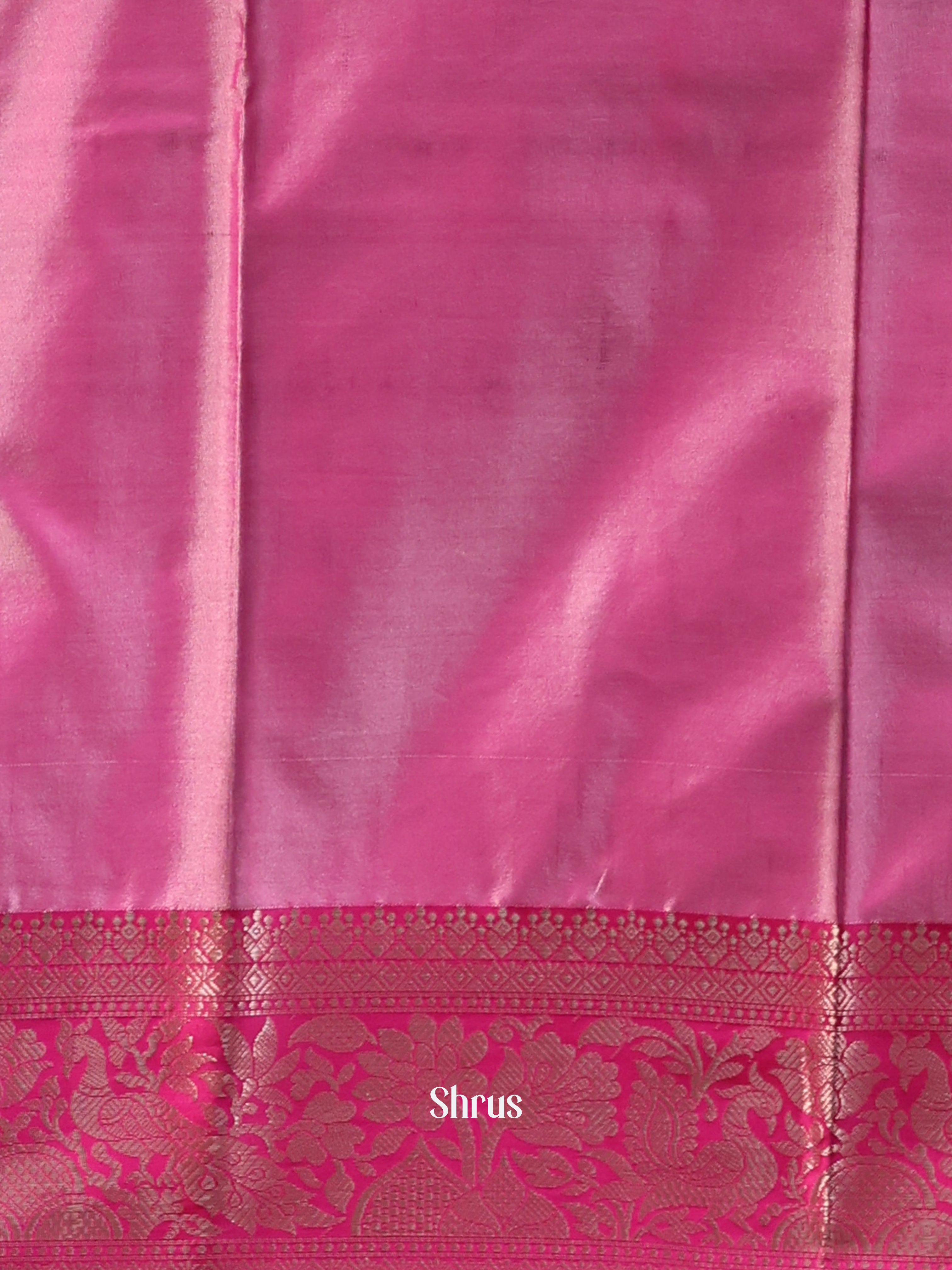 Grey & Pink- Semi Ikkat Saree - Shop on Shrus.com