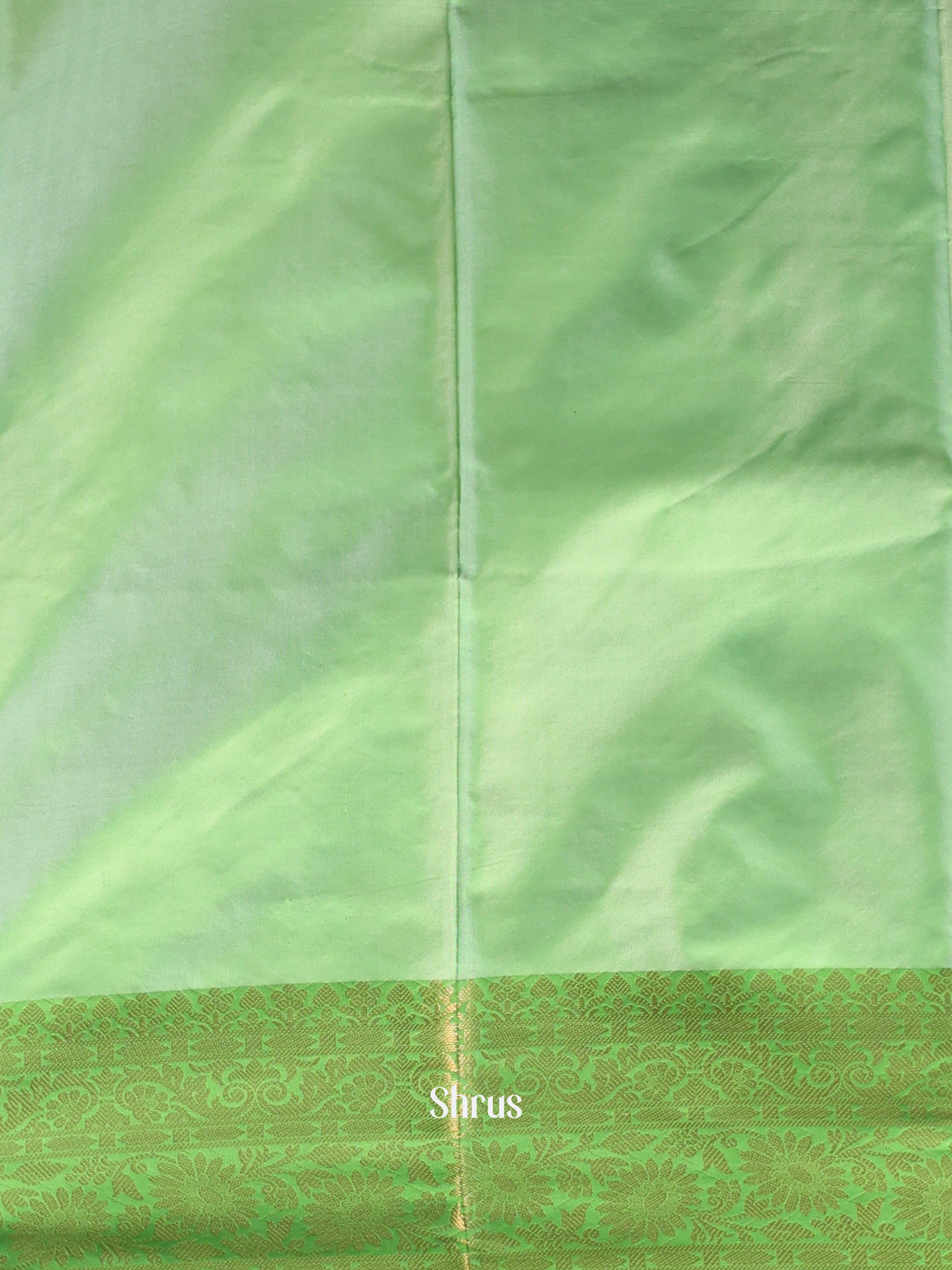 Cream & Green - Semi Ikkat Saree - Shop on Shrus.com