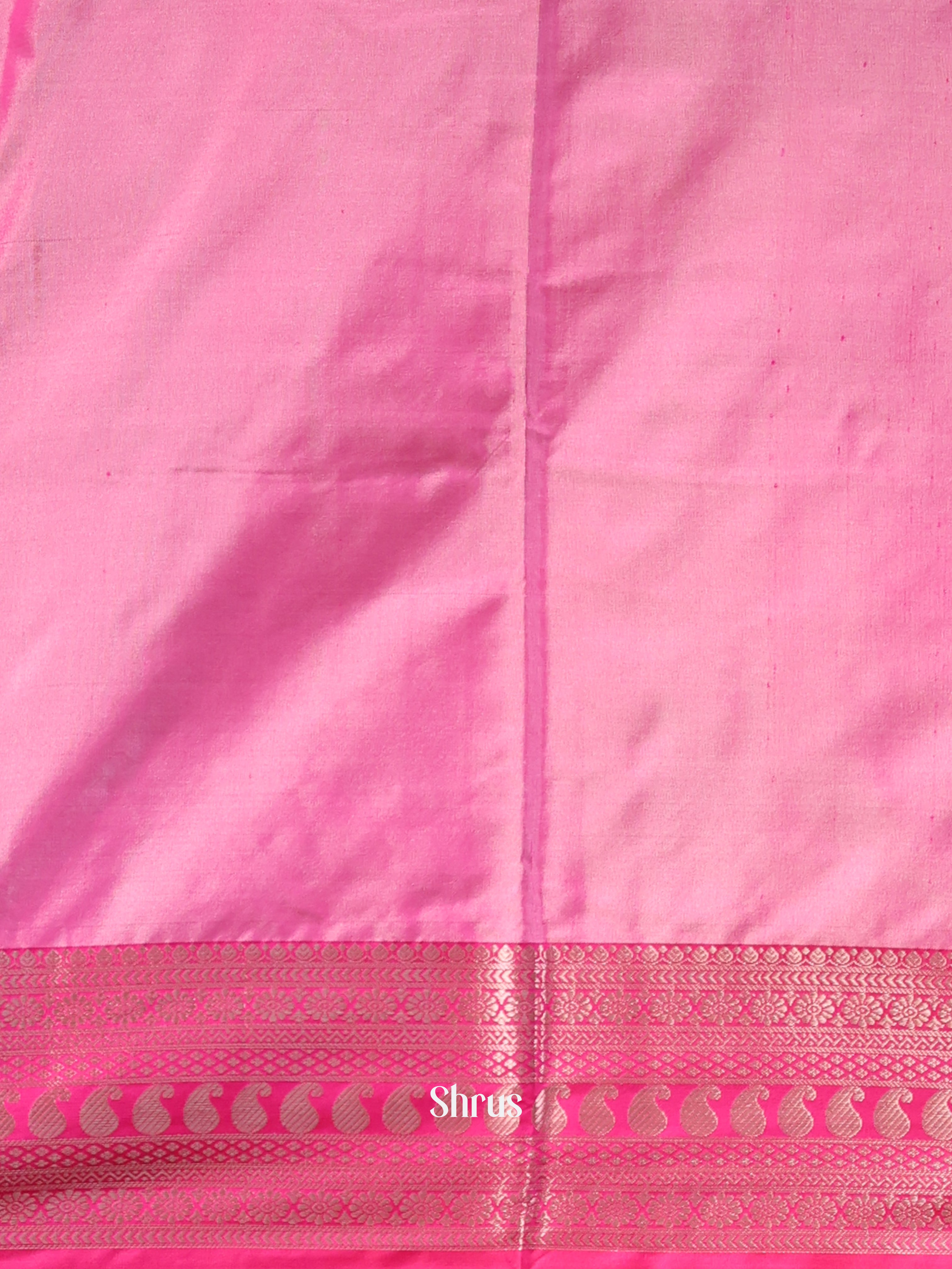Grey & Pink - Semi Ikkat Saree - Shop on Shrus.com