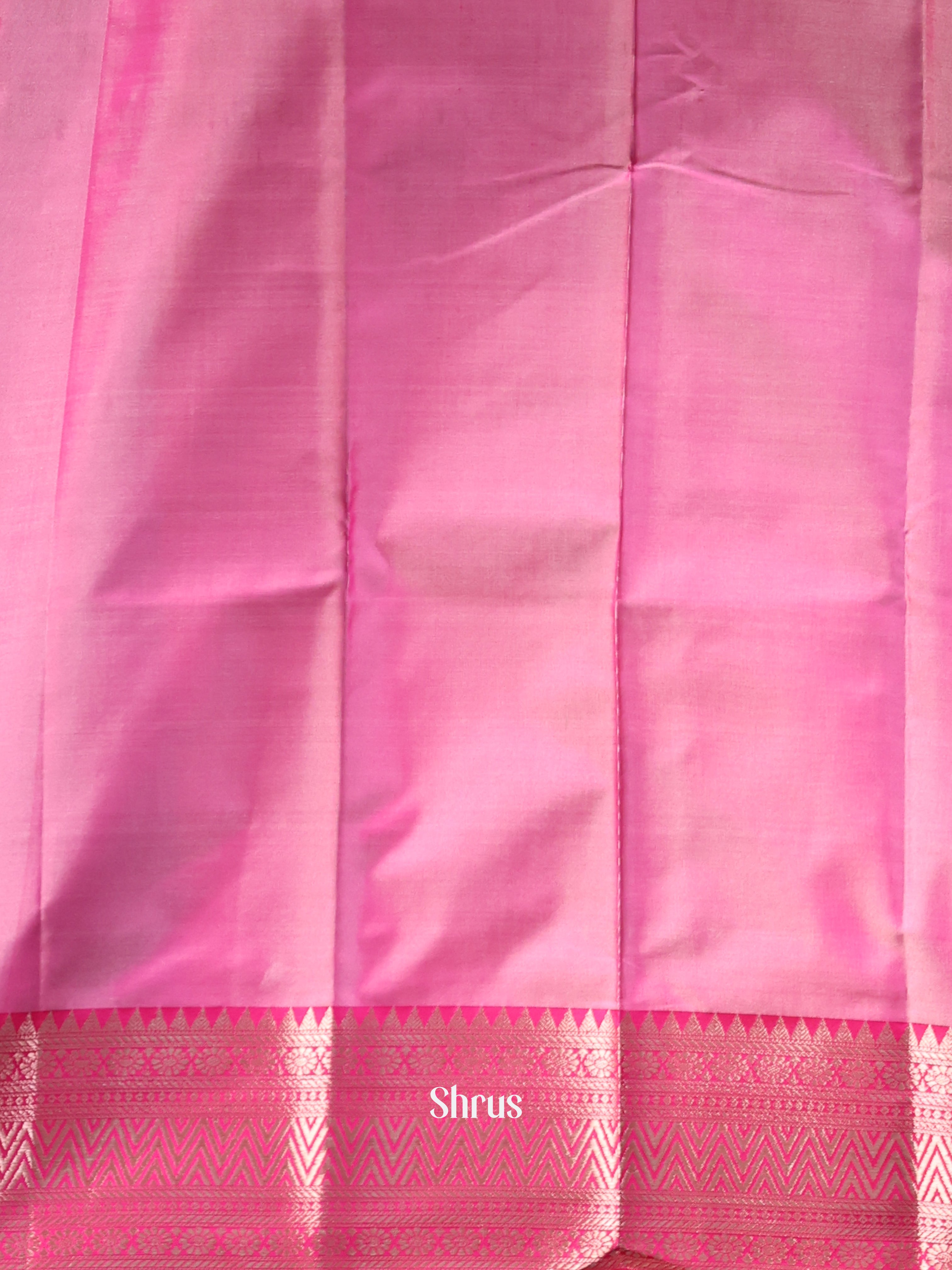 Blue & Pink - Semi Ikkat Saree - Shop on Shrus.com
