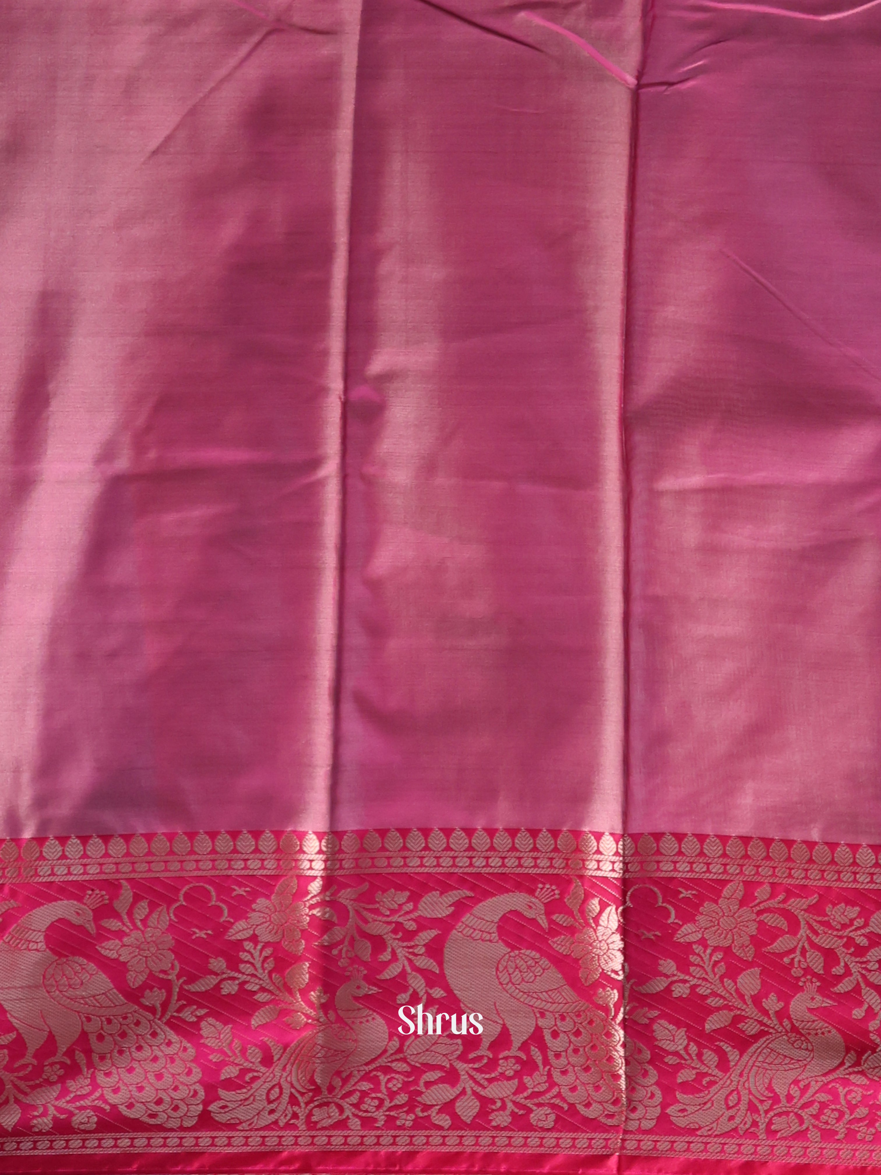 Blue & Pink- Semi Ikkat Saree - Shop on Shrus.com
