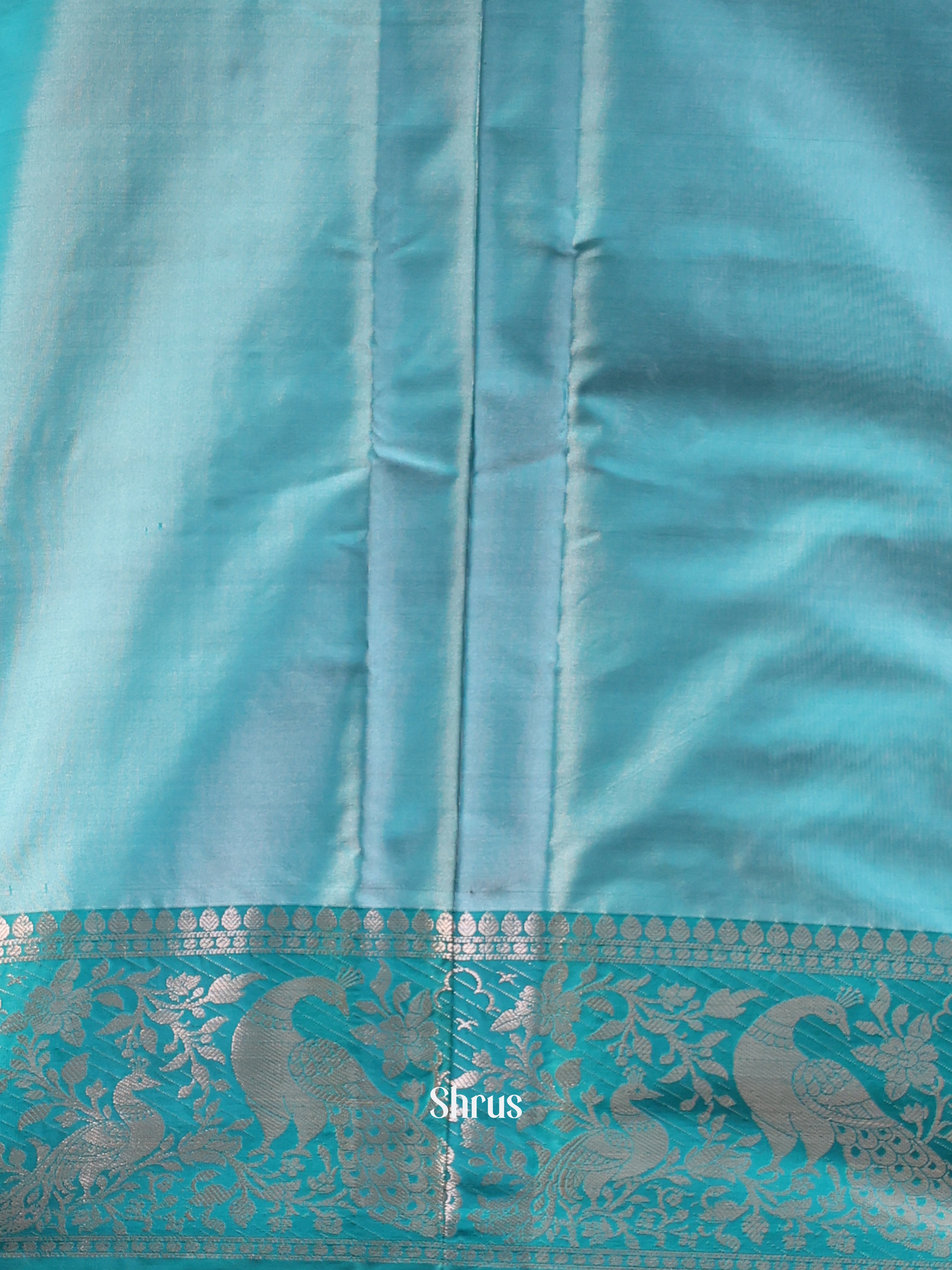 Blue - Semi Ikkat Saree - Shop on Shrus.com
