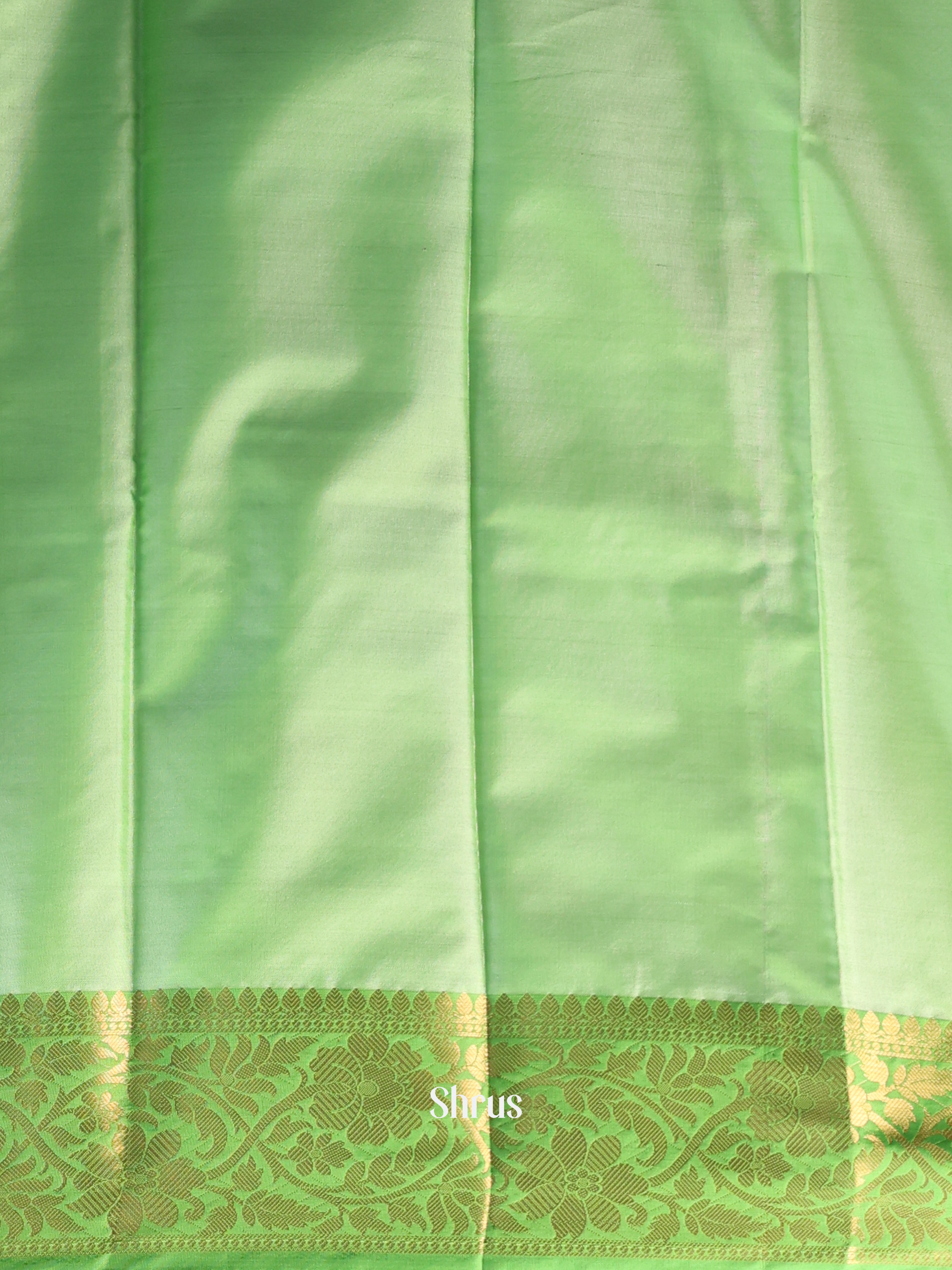 Cream & Green - Semi Ikkat Saree - Shop on Shrus.com