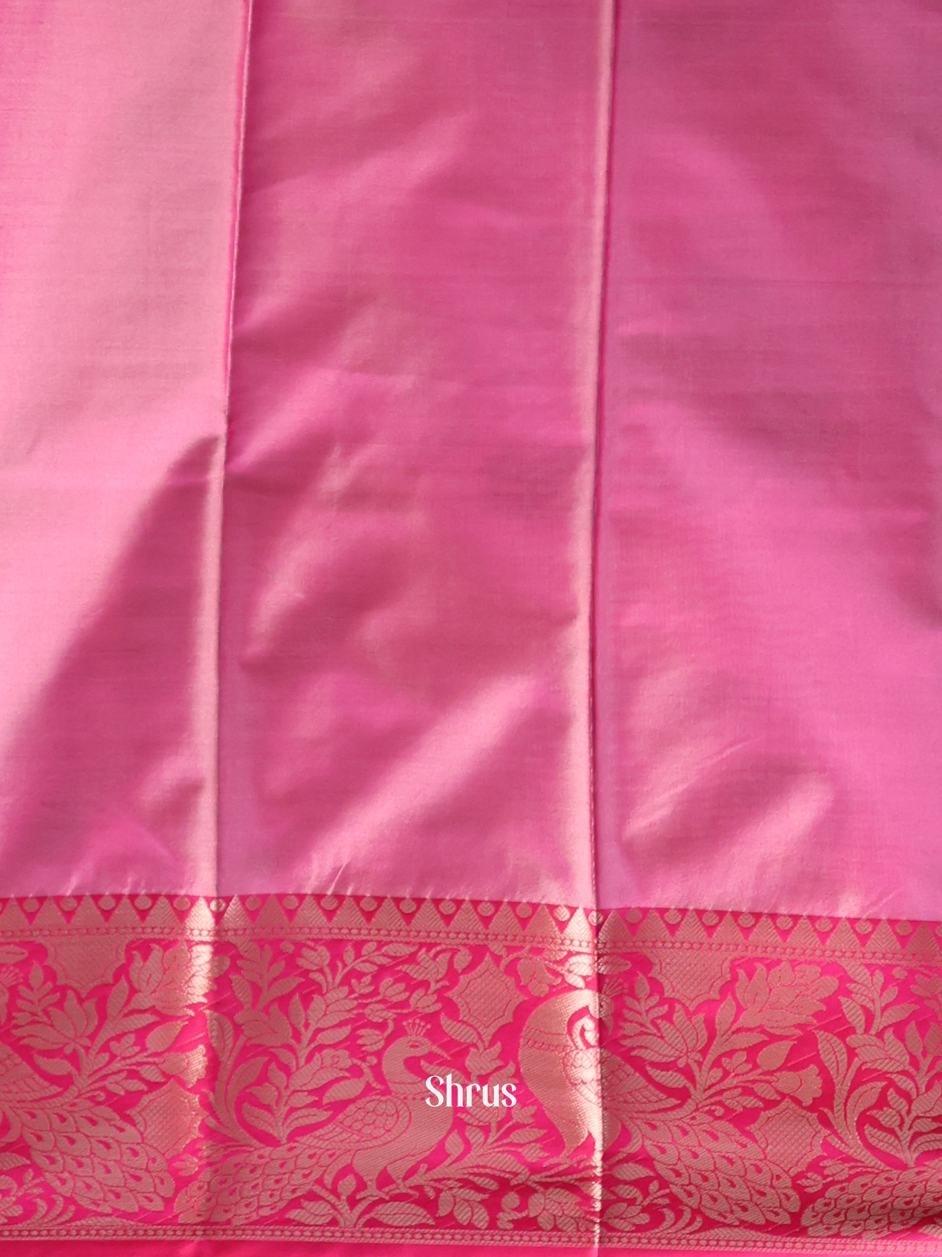 Grey & Pink - Semi Ikkat Saree - Shop on Shrus.com