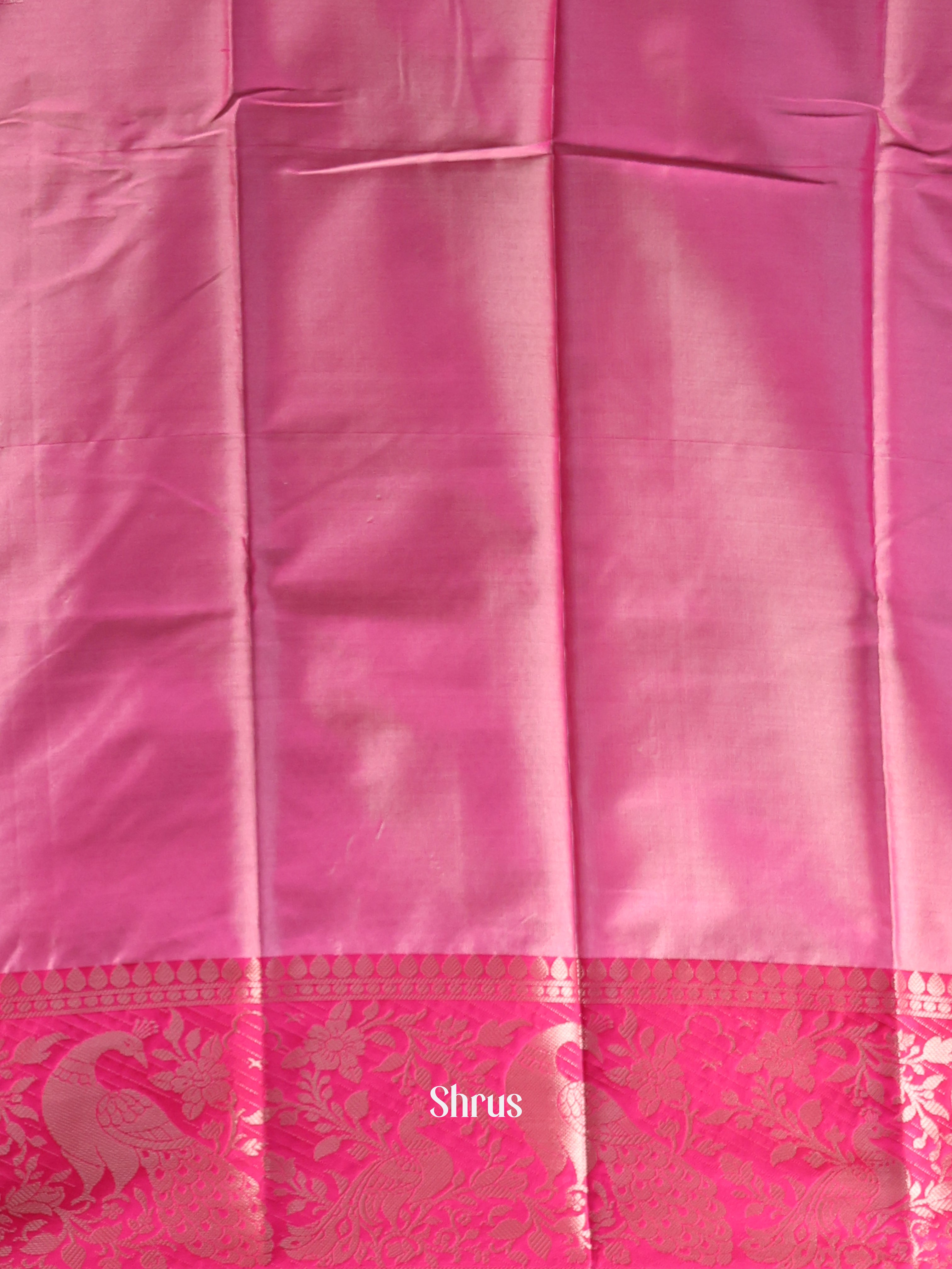 Grey & Pink - Semi Ikkat Saree - Shop on Shrus.com