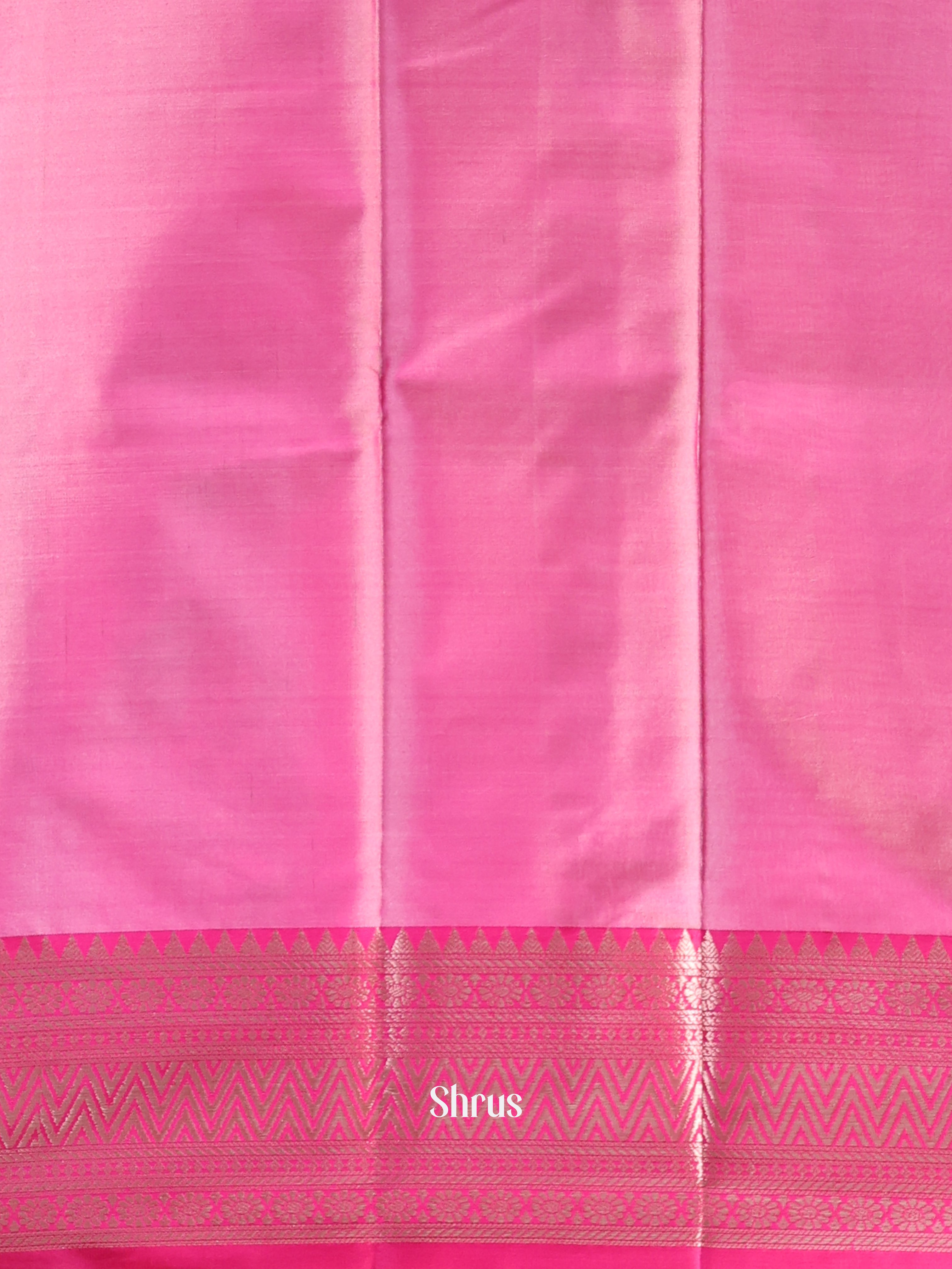 Grey & Pink - Semi Ikkat Saree - Shop on Shrus.com