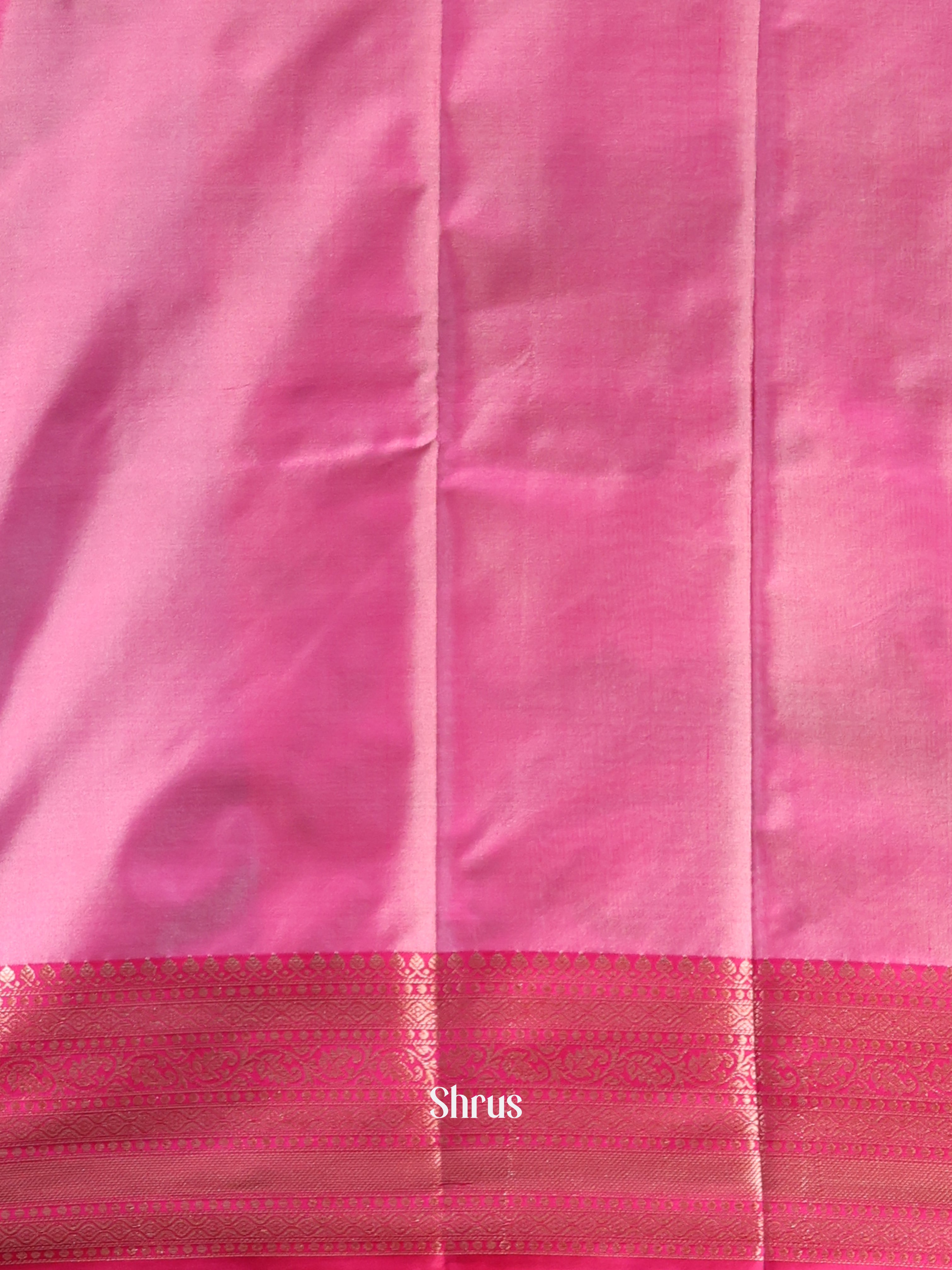 Blue & Pink - Semi Ikkat Saree - Shop on Shrus.com