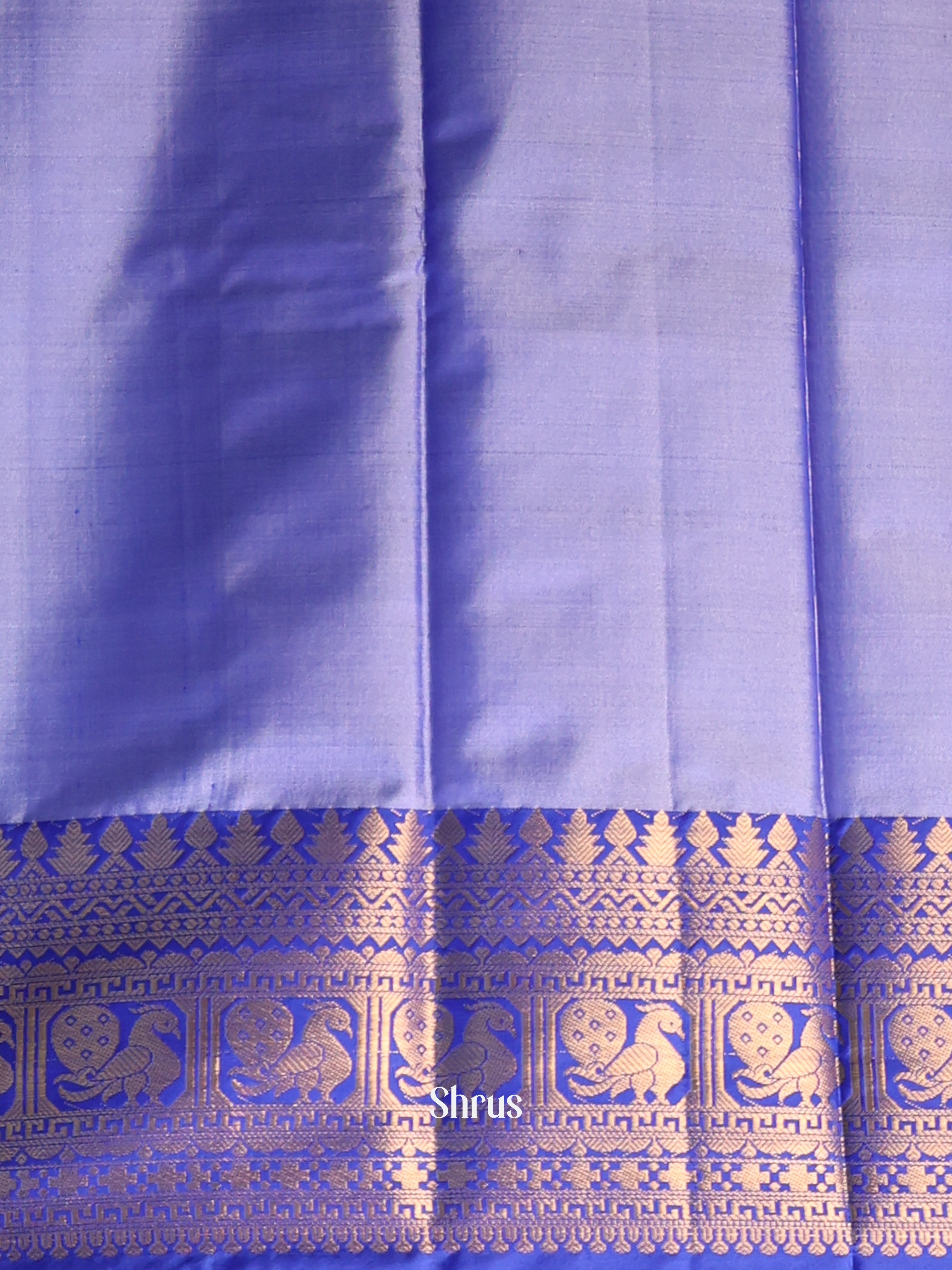 Blue & Purple- Semi Ikkat Saree - Shop on Shrus.com