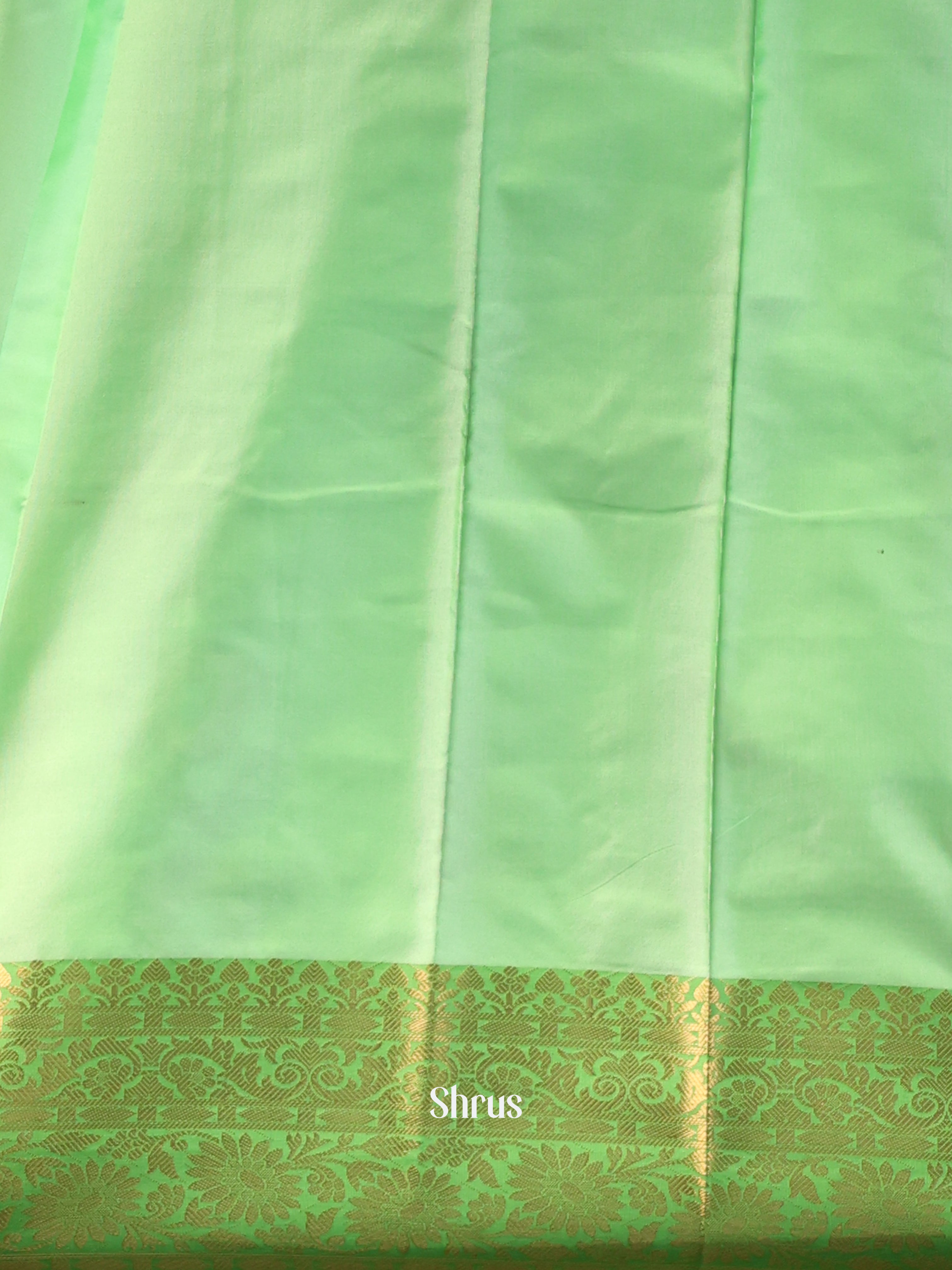 Cream & Green - Semi Ikkat Saree - Shop on Shrus.com