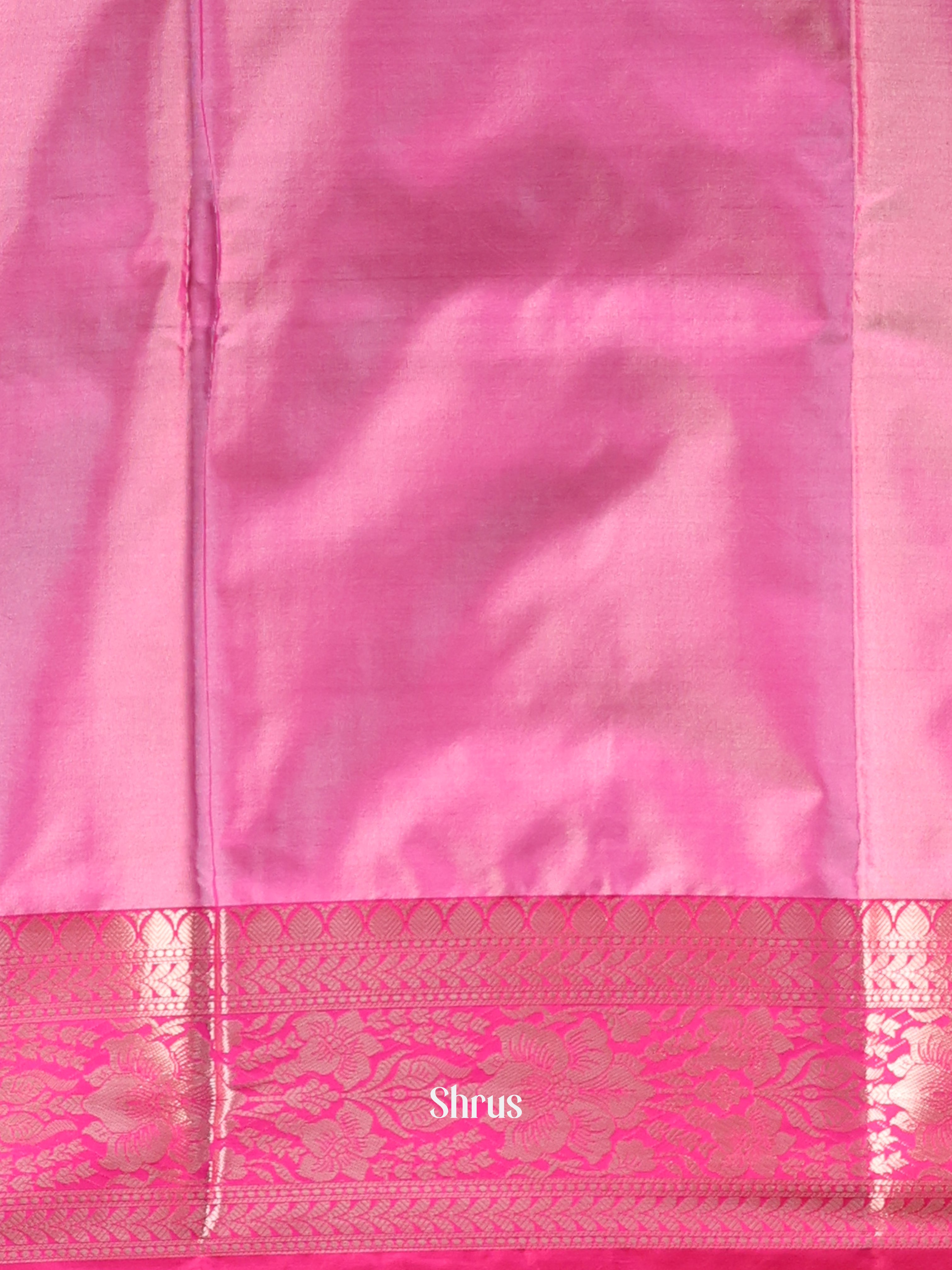 Grey & Pink - Semi Ikkat Saree - Shop on Shrus.com