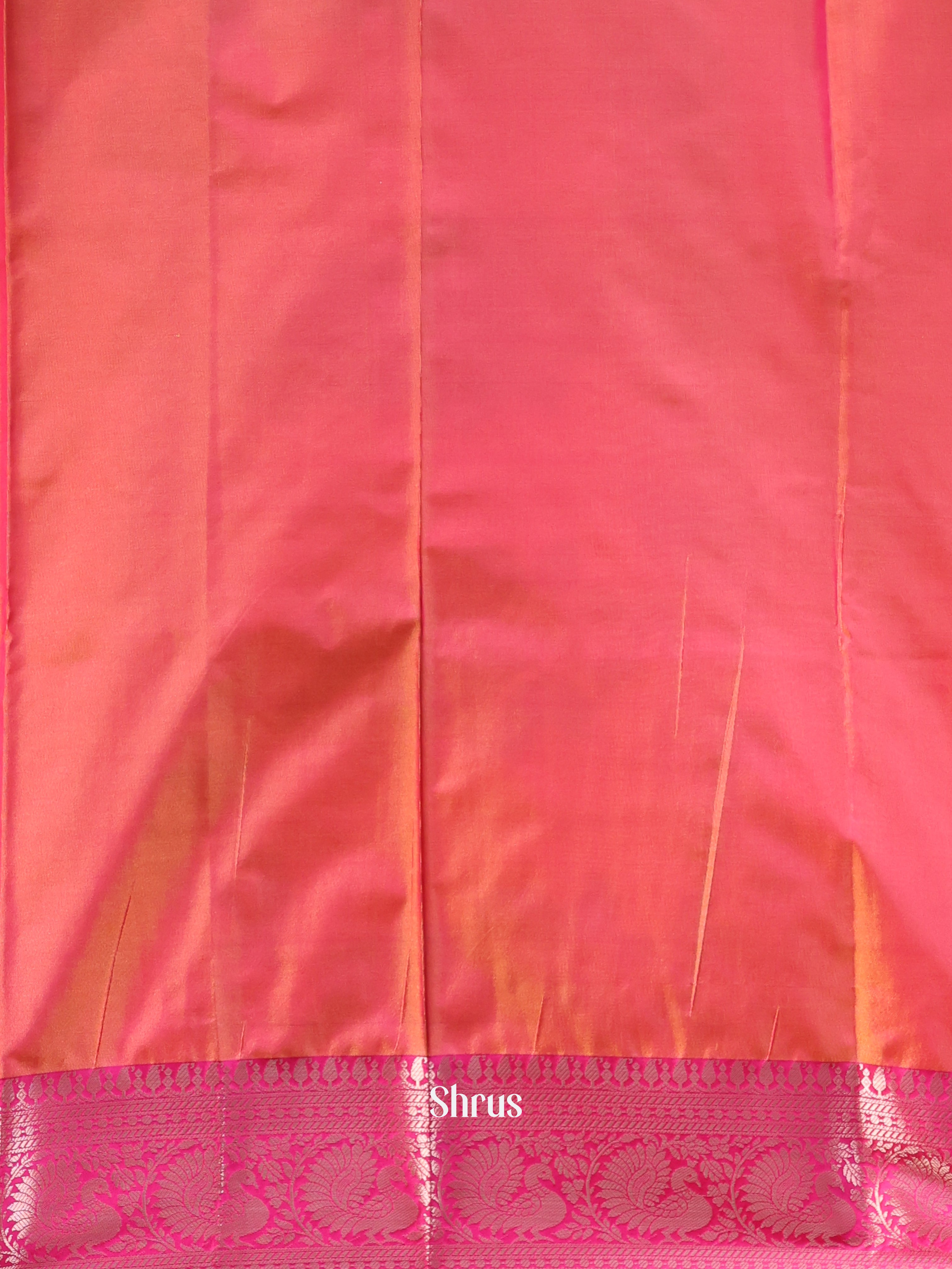 Orange & Pink - Semi Ikkat Saree - Shop on Shrus.com