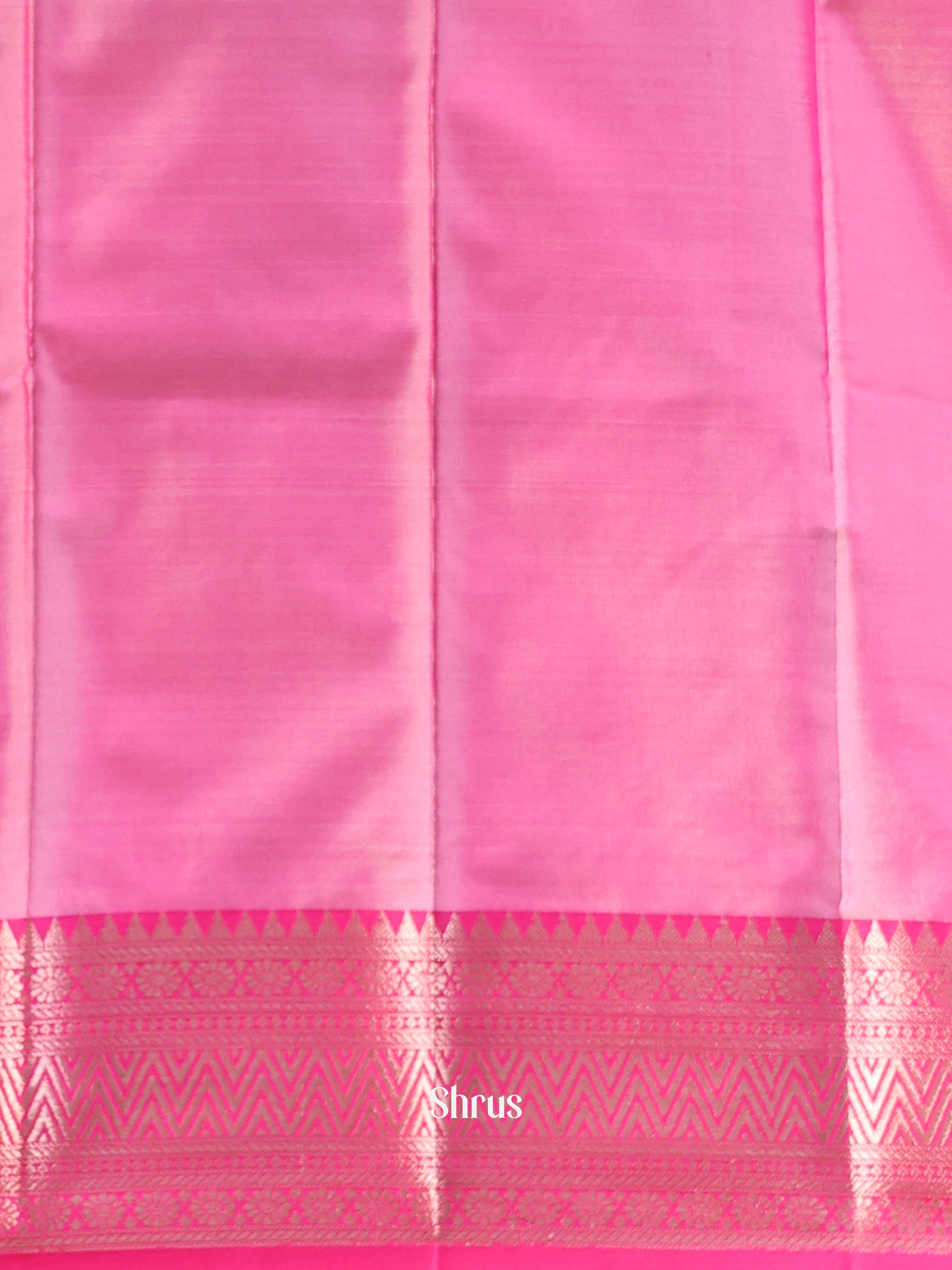 Pink - Semi Ikkat Saree - Shop on Shrus.com